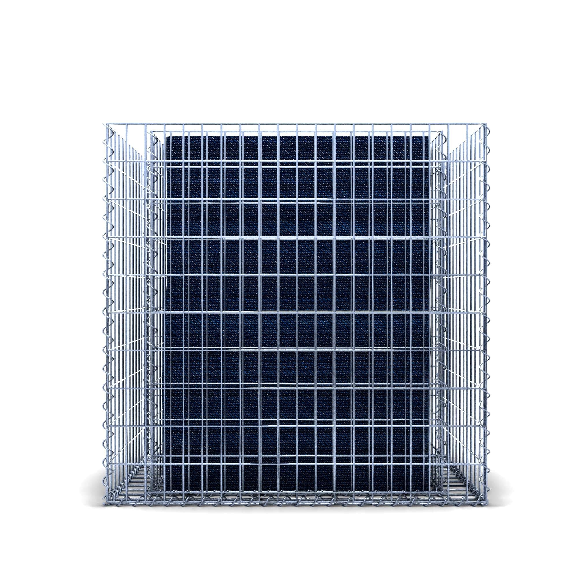 Lecho elevado rectangular 100 cm x 100 cm x 60 cm (L x A x P), malla 5 x 10 cm, espesor de pared 10 cm