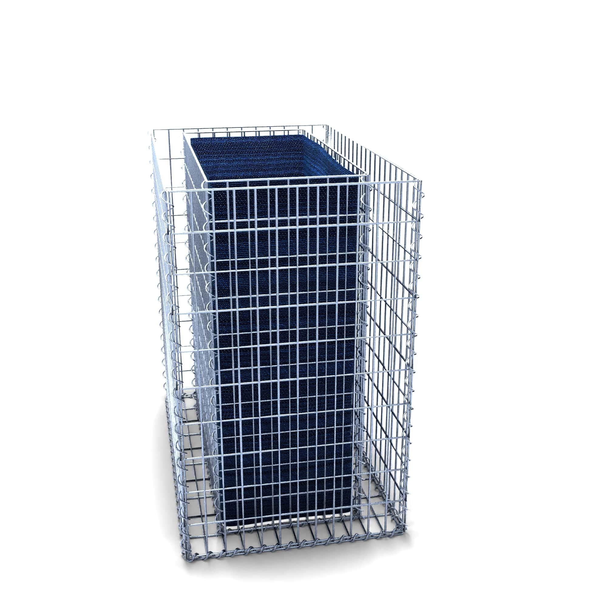 Lecho elevado rectangular 100 cm x 100 cm x 60 cm (L x A x P), malla 5 x 10 cm, espesor de pared 10 cm
