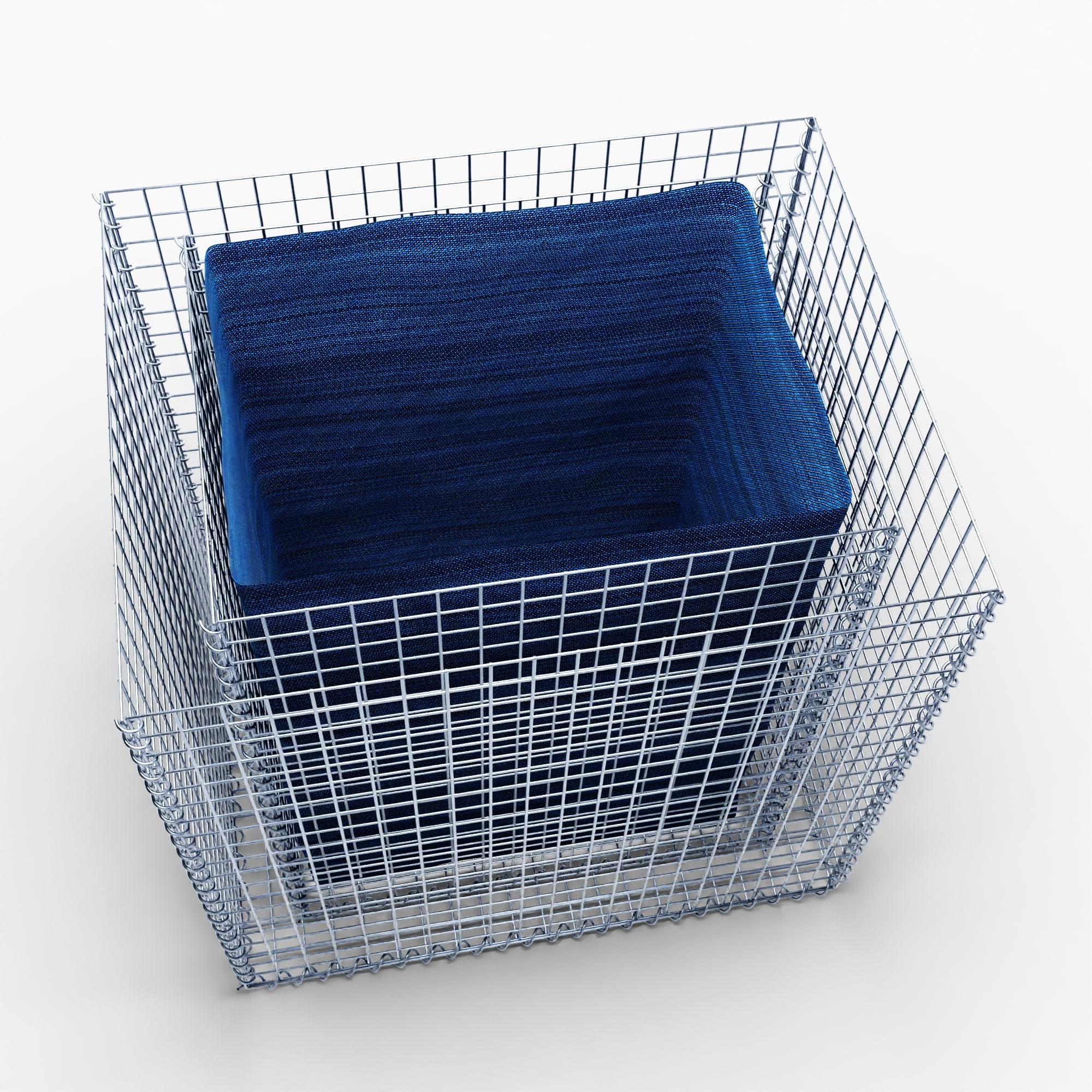 Lecho elevado rectangular 100 cm x 80 cm x 100 cm (largo x alto x fondo), malla 5 x 5 cm, espesor de pared 10 cm