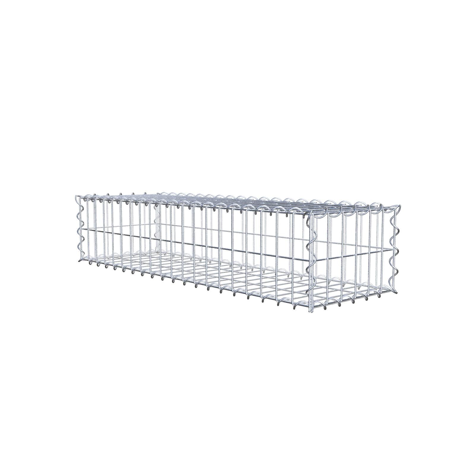 Gabião 100 cm x 20 cm x 30 cm (C x A x P), malhagem 5 cm x 10 cm, espiral
