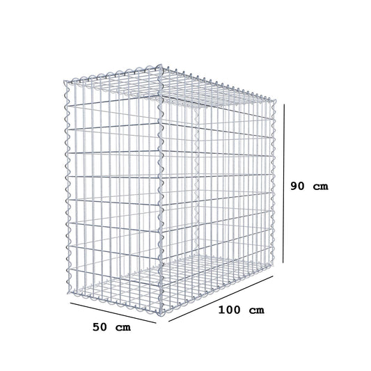 Gabion 100 cm x 90 cm x 50 cm (L x H x P), mailles 5 cm x 10 cm, spirale