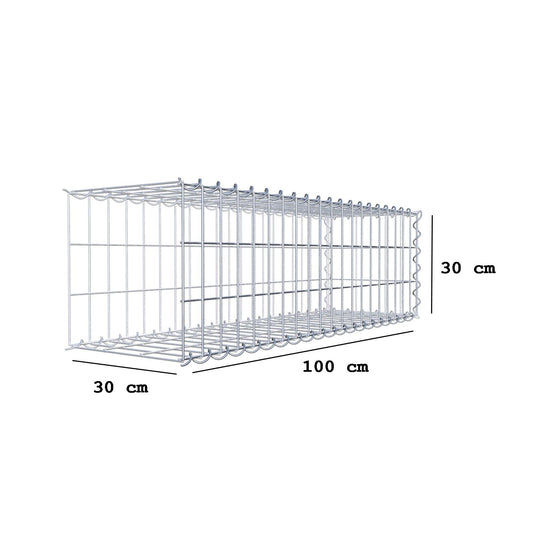 Gabião tipo 2 100 cm x 30 cm x 30 cm (C x A x P), malhagem 5 cm x 10 cm, espiral