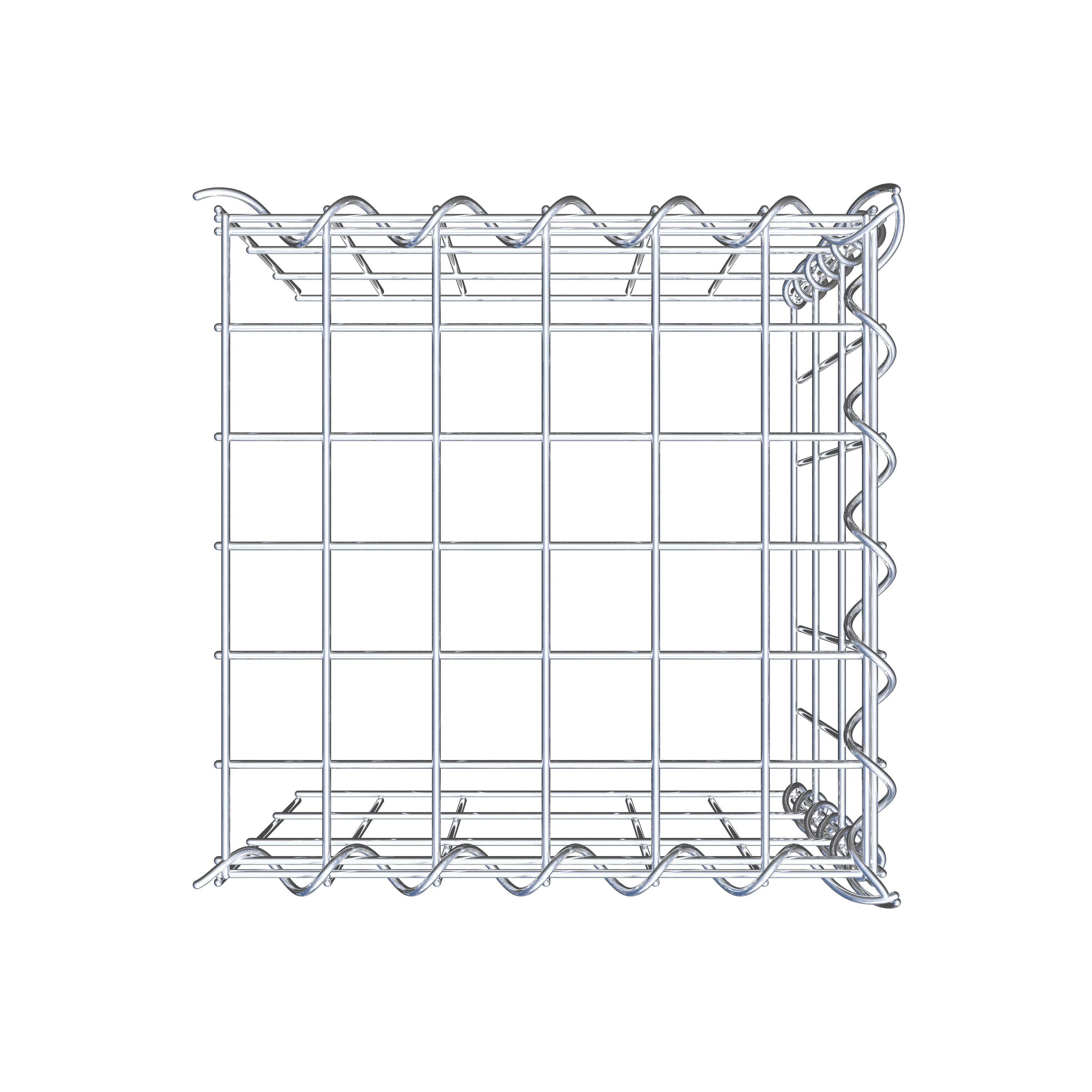 Gavión adulto tipo 4 30 cm x 30 cm x 30 cm (largo x alto x profundidad), tamaño de malla 5 cm x 10 cm, espiral