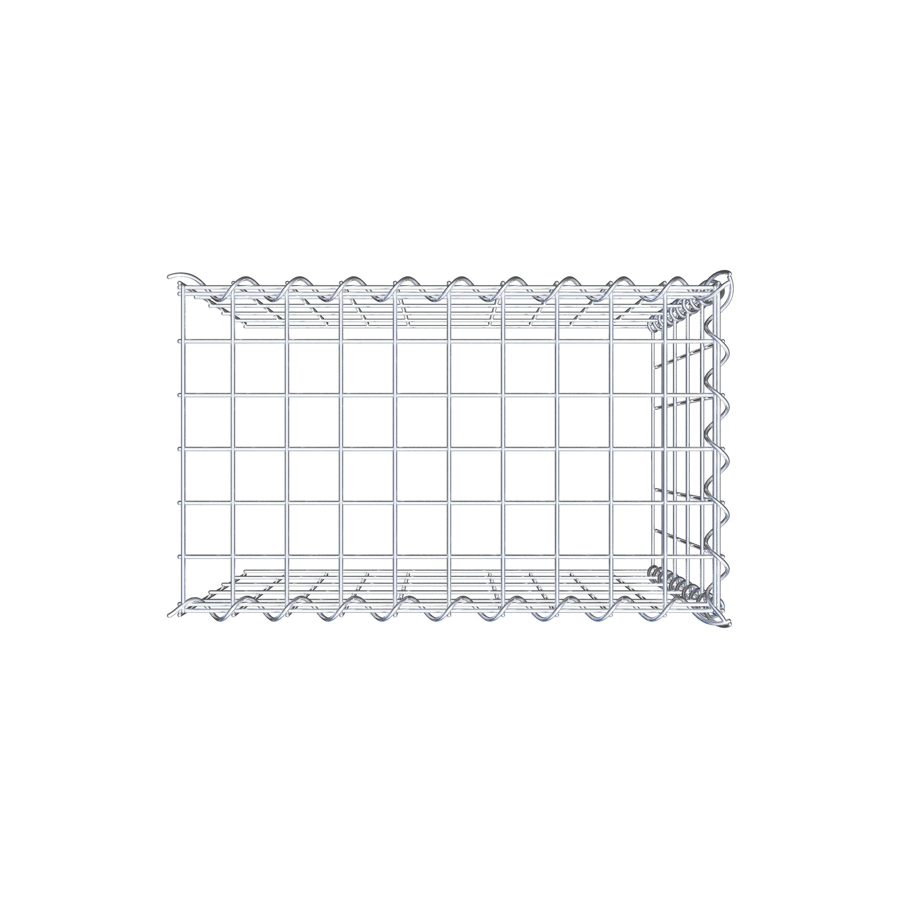 Gabião tipo 4 50 cm x 50 cm x 30 cm (C x A x P), malhagem 5 cm x 10 cm, espiral