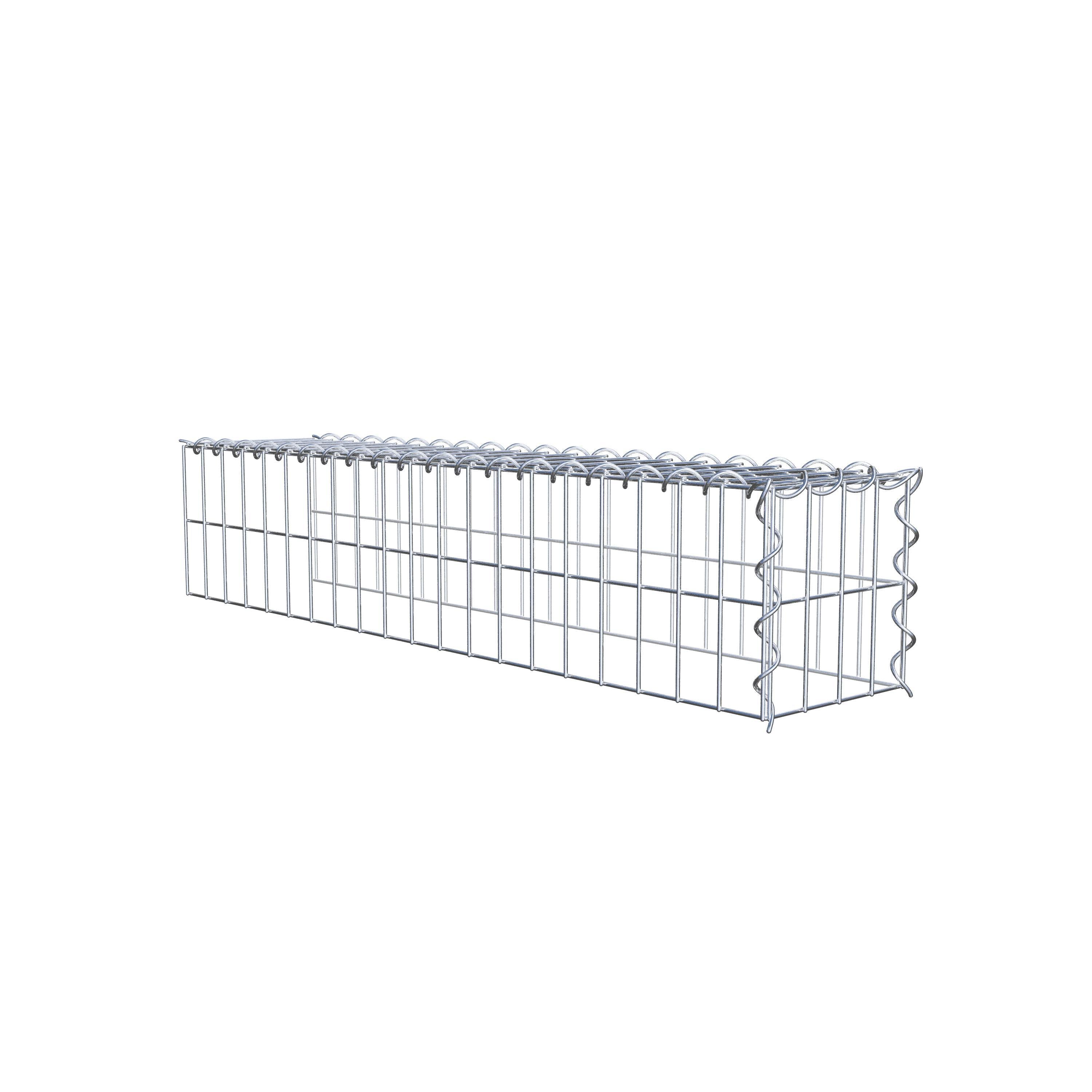 Gavión complementario tipo 4 100 cm x 20 cm x 20 cm (L x A x P), malla 5 cm x 10 cm, espiral