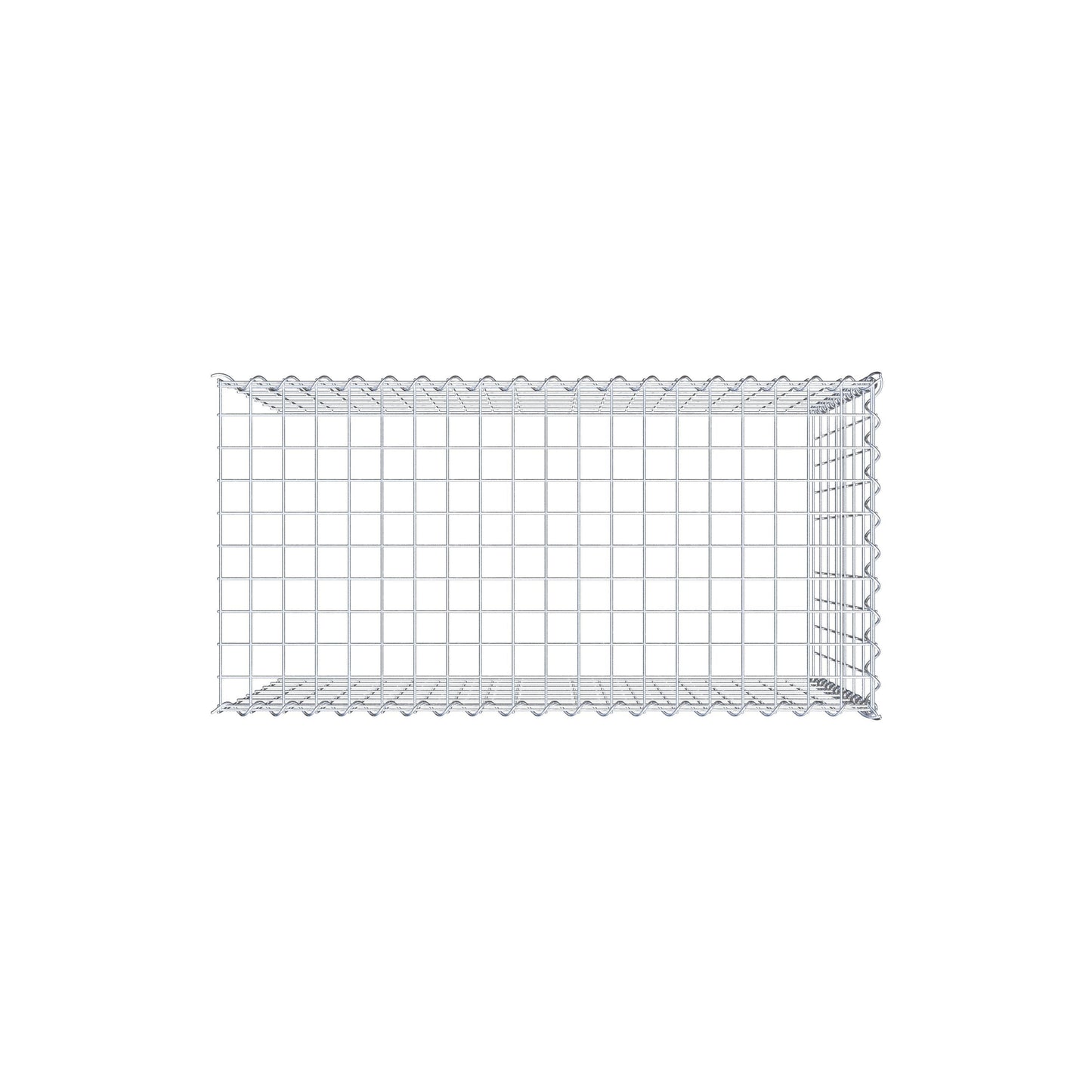 Opvokset gabion type 4 100 cm x 70 cm x 50 cm (L x H x D), maskestørrelse 5 cm x 10 cm, spiral