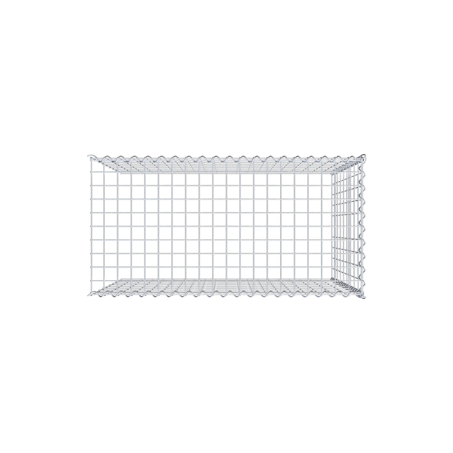 Opvokset gabion type 4 100 cm x 90 cm x 50 cm (L x H x D), maskestørrelse 5 cm x 10 cm, spiral