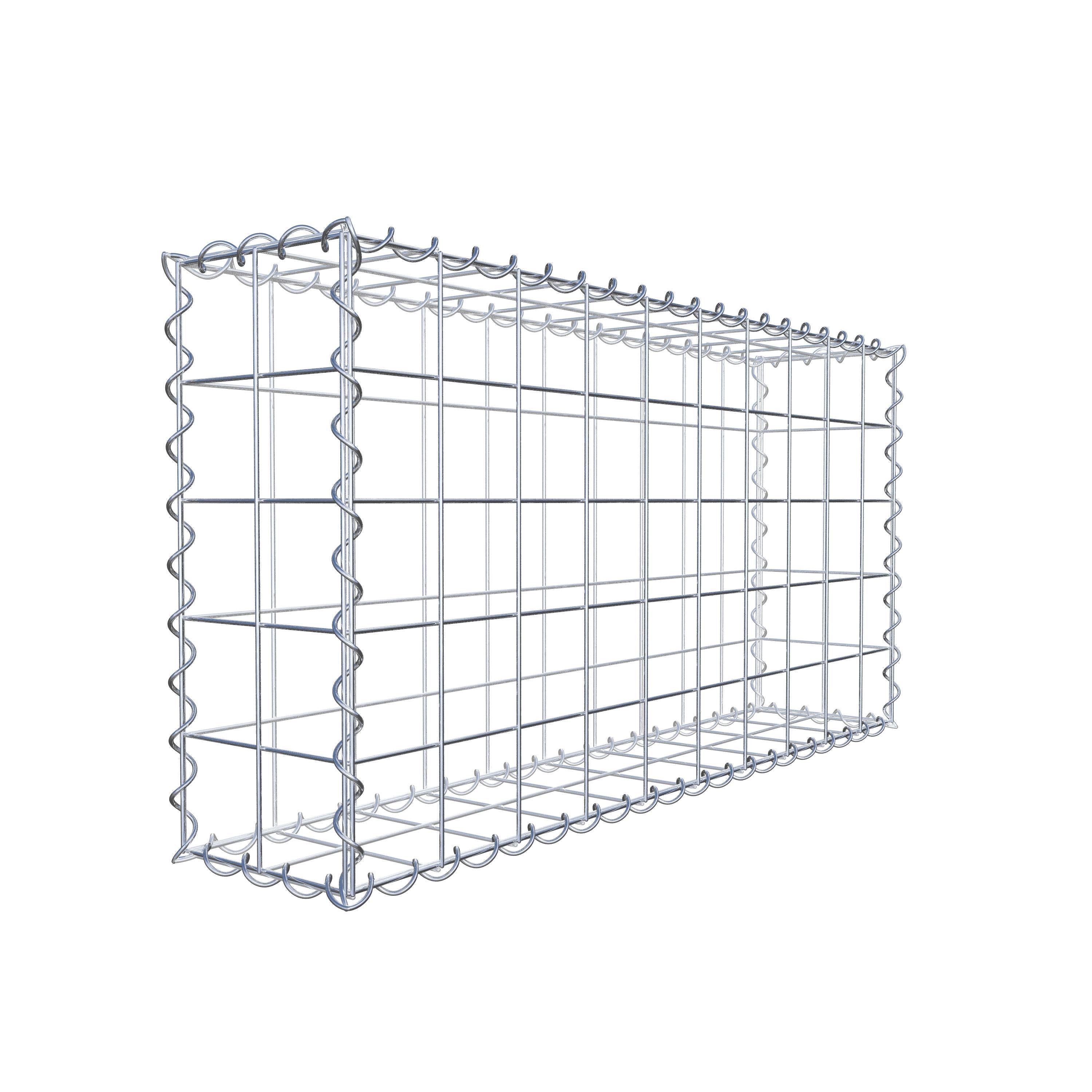 Gabião 100 cm x 50 cm x 20 cm (C x A x P), malhagem 10 cm x 10 cm, espiral