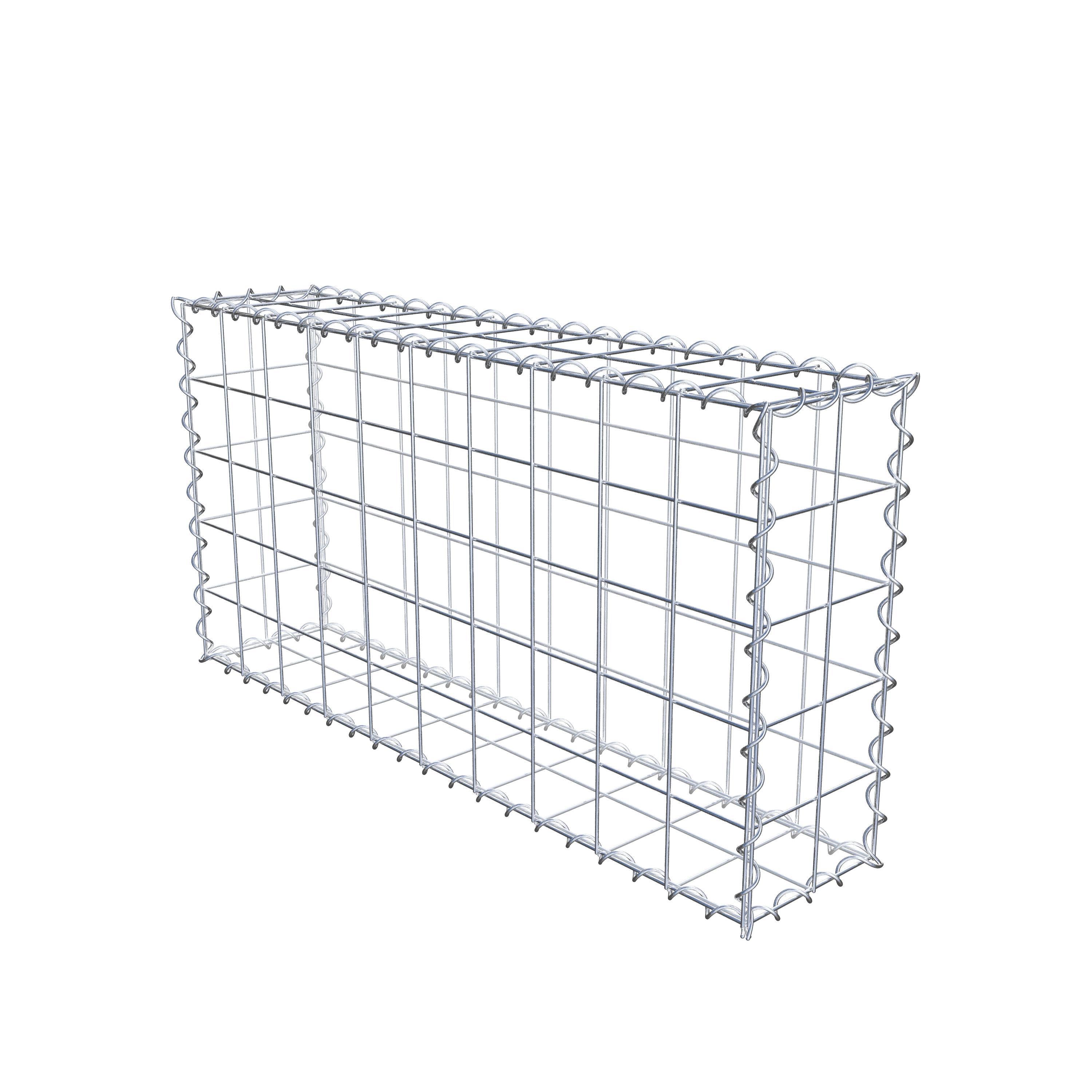 Gabião 100 cm x 50 cm x 20 cm (C x A x P), malhagem 10 cm x 10 cm, espiral