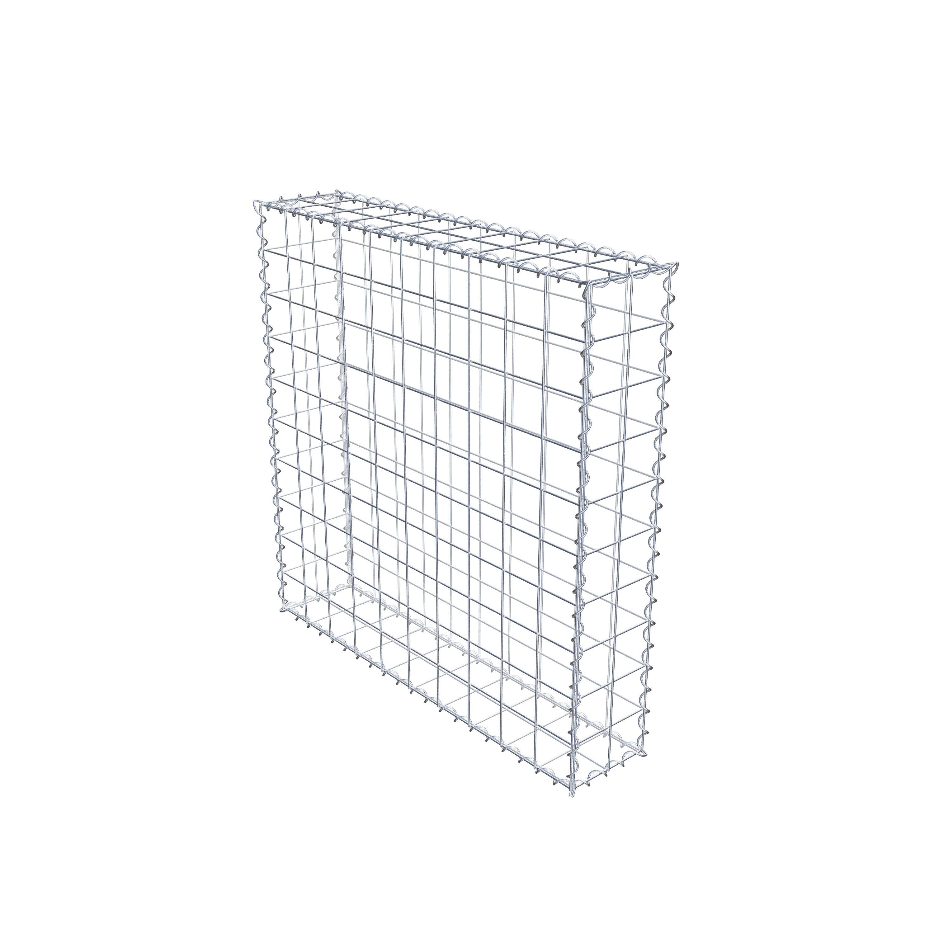 Gavión 100 cm x 100 cm x 20 cm (largo x alto x fondo), malla 10 cm x 10 cm, en espiral
