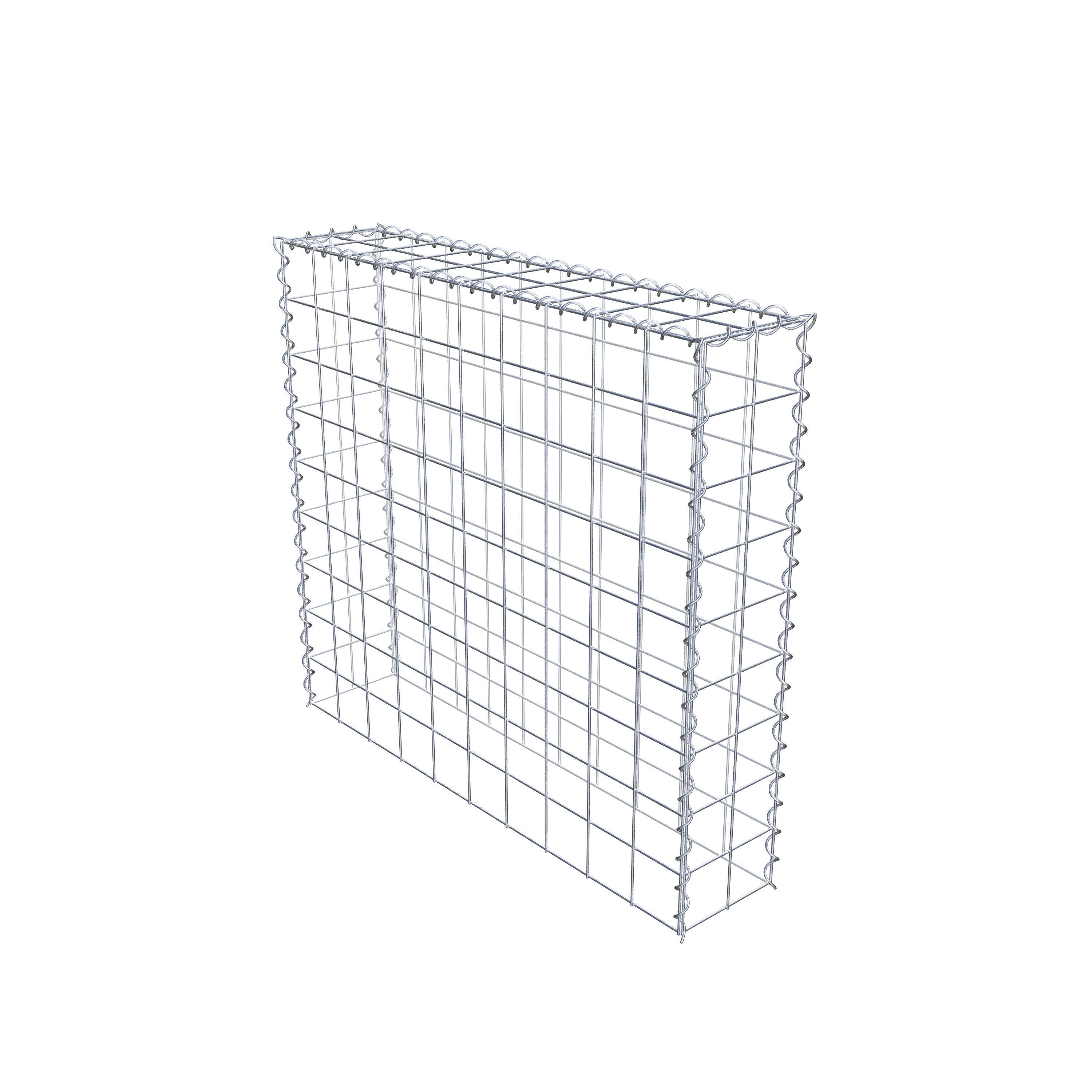 Gabion rapporté type 3 100 cm x 90 cm x 20 cm (L x H x P), mailles 10 cm x 10 cm, spirale