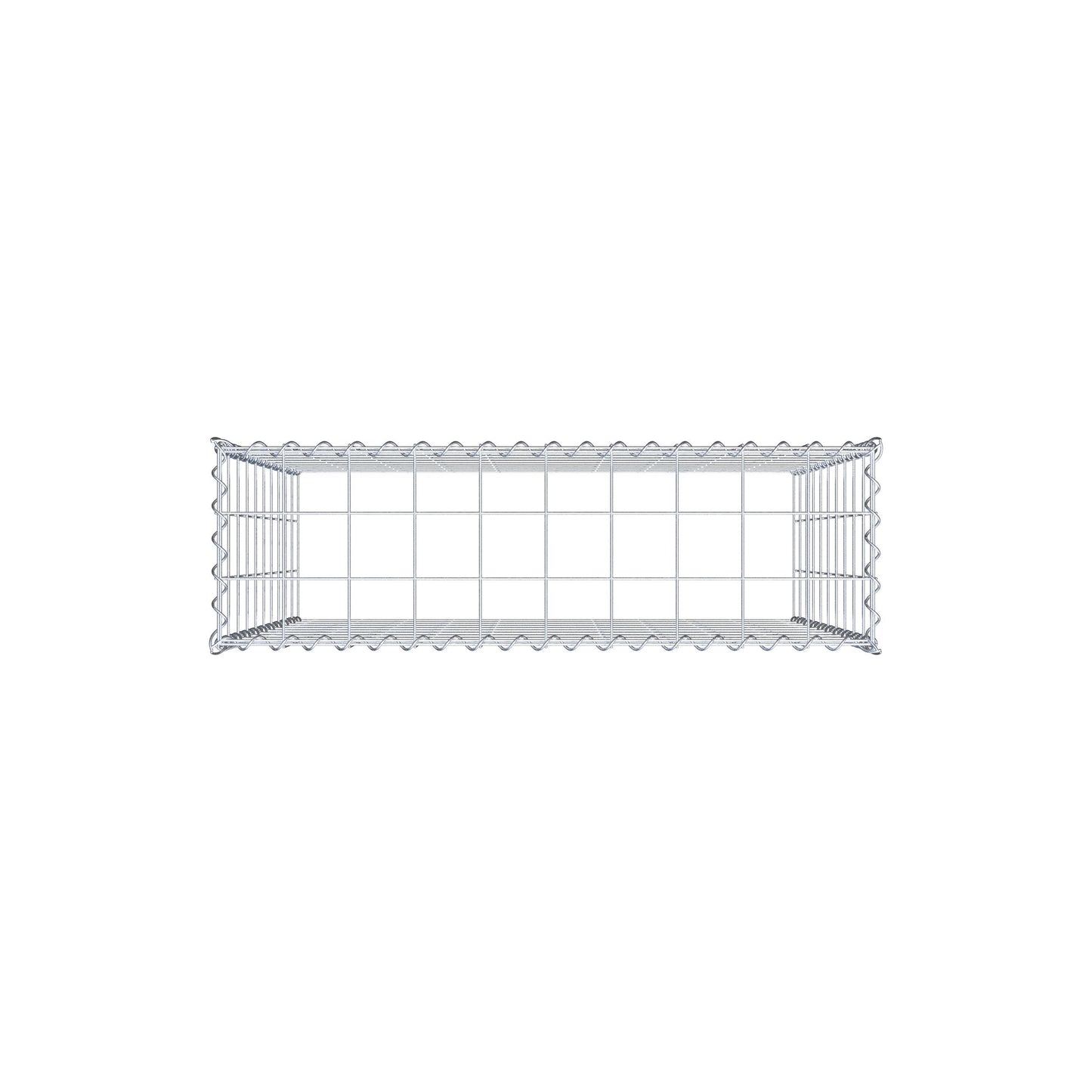 Opbouw schanskorf type 3 100 cm x 100 cm x 30 cm (L x H x D), maaswijdte 10 cm x 10 cm, spiraal