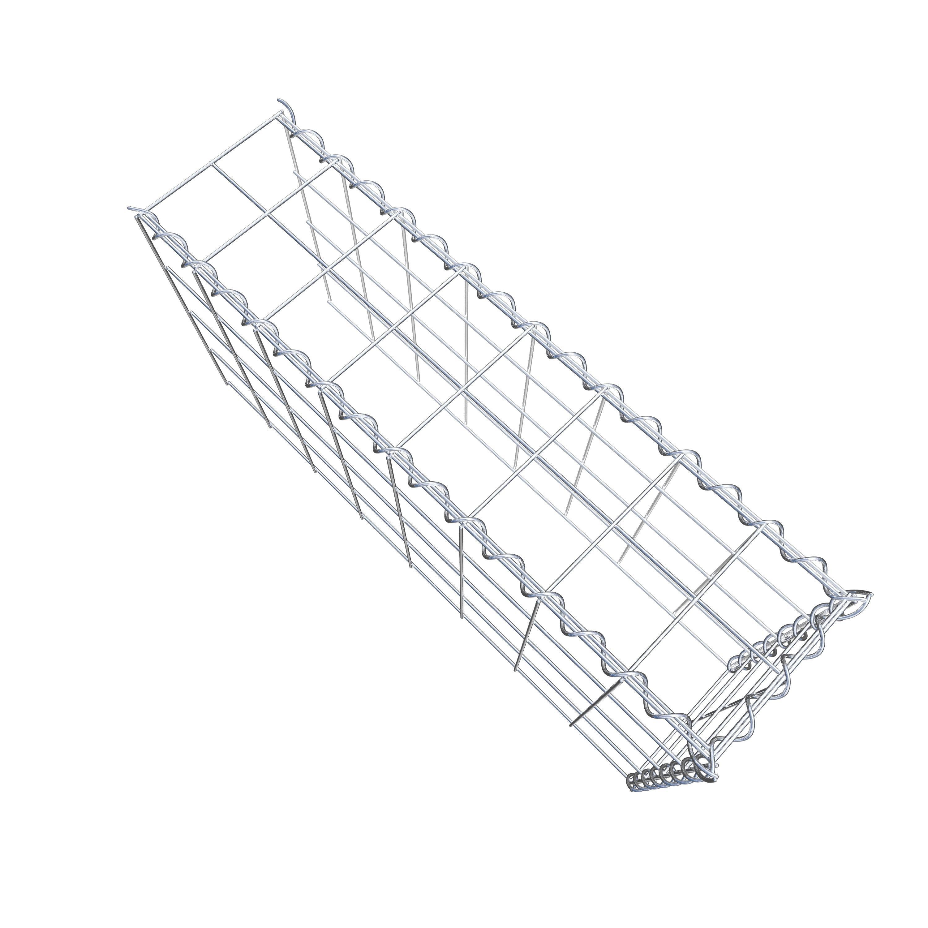 Add-on schanskorf type 4 80 cm x 40 cm x 20 cm (L x H x D), maaswijdte 10 cm x 10 cm, spiraalvormig