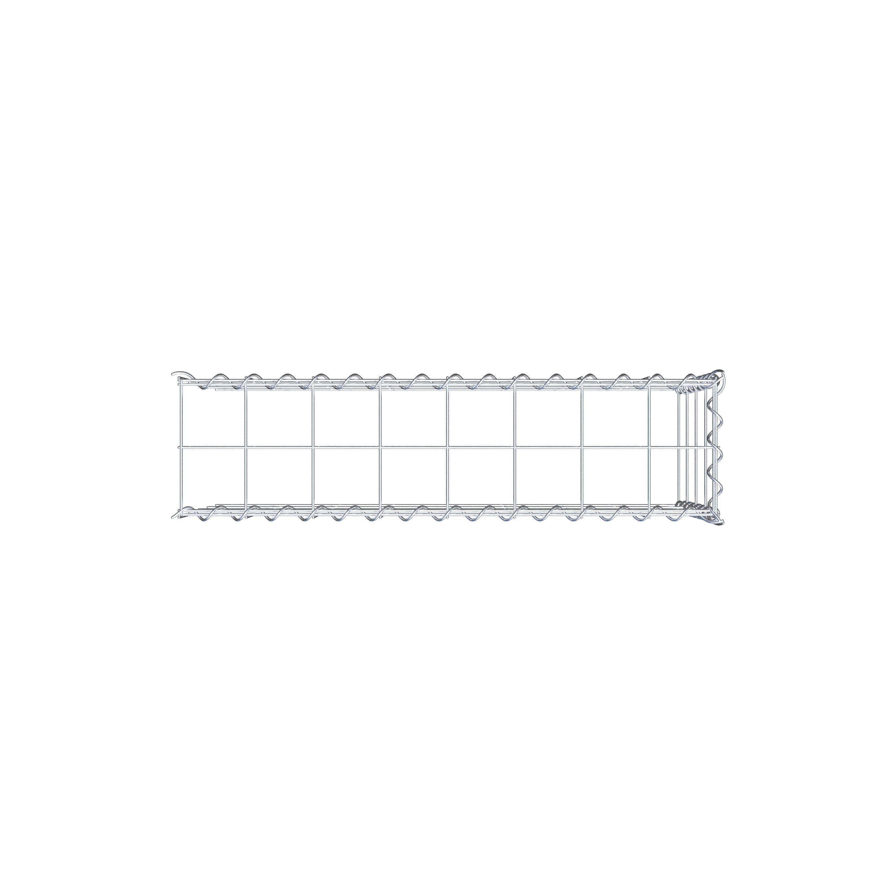 Add-on schanskorf type 4 80 cm x 40 cm x 20 cm (L x H x D), maaswijdte 10 cm x 10 cm, spiraalvormig