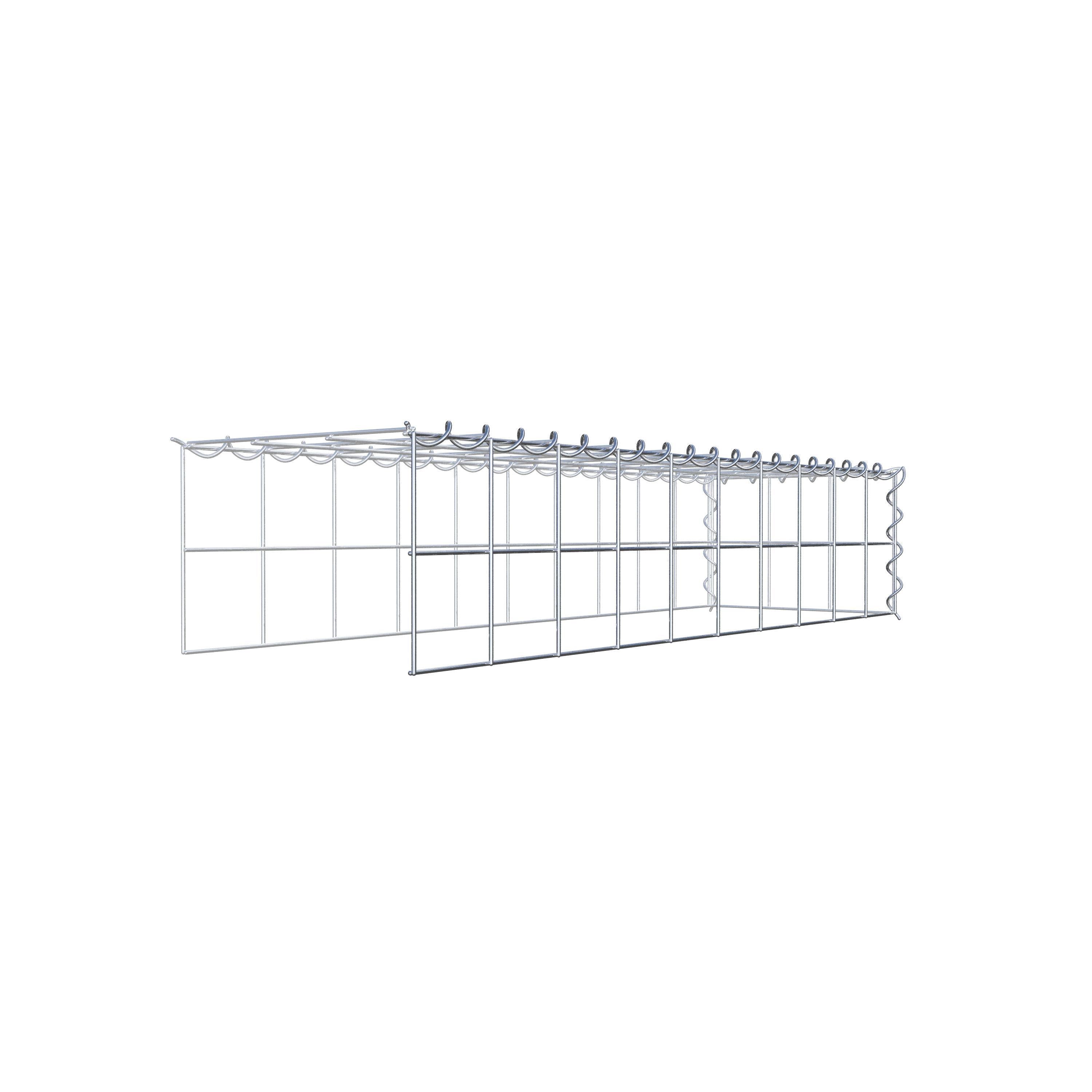 Gabion rapporté type 4 100 cm x 20 cm x 30 cm (L x H x P), mailles 10 cm x 10 cm, spirale