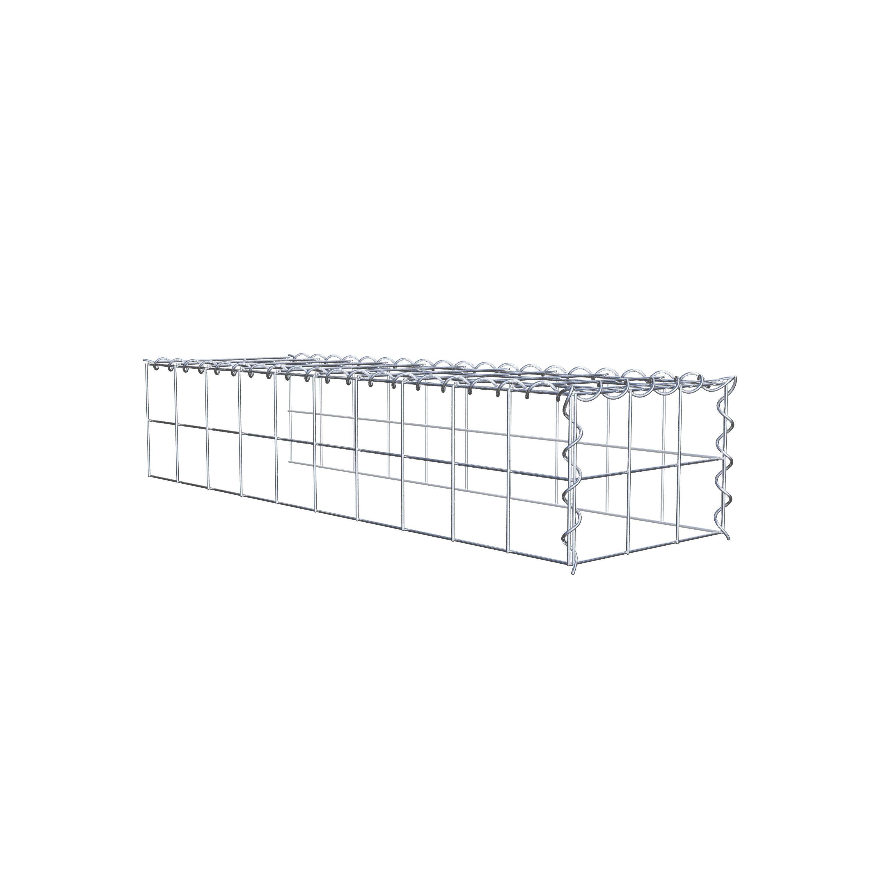 Gabion rapporté type 4 100 cm x 20 cm x 30 cm (L x H x P), mailles 10 cm x 10 cm, spirale