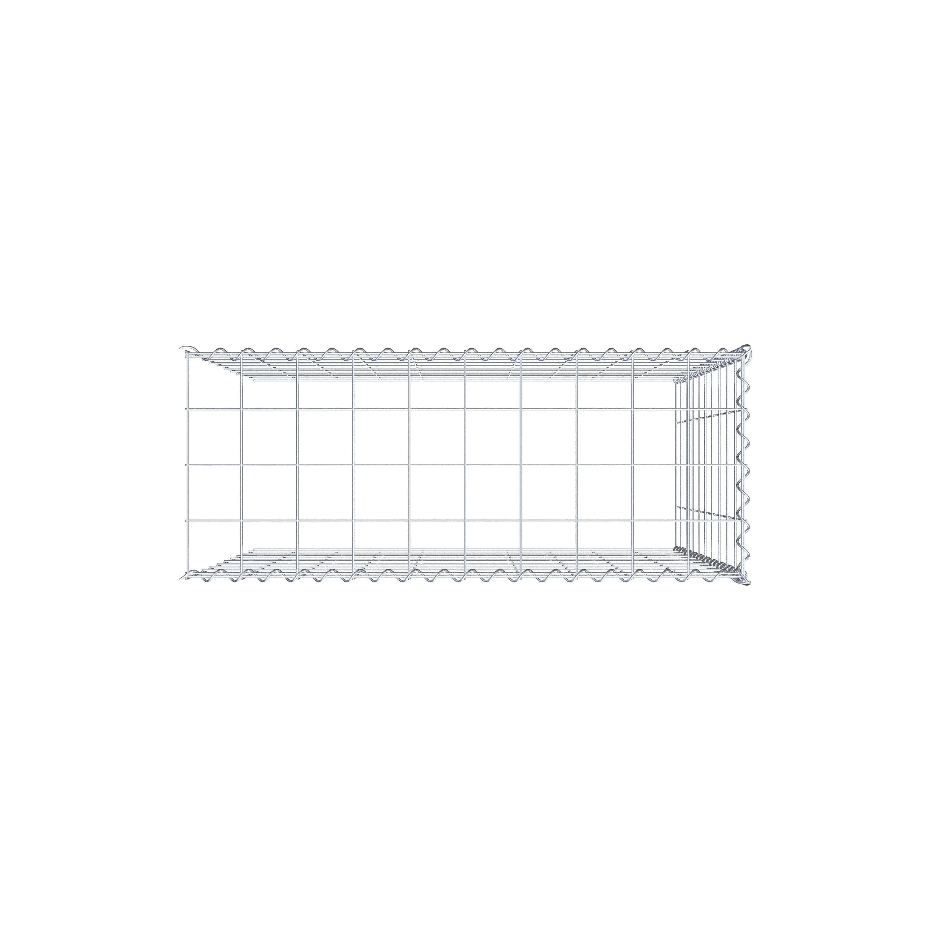 Gabião tipo 4 100 cm x 100 cm x 40 cm (C x A x P), malhagem 10 cm x 10 cm, espiral