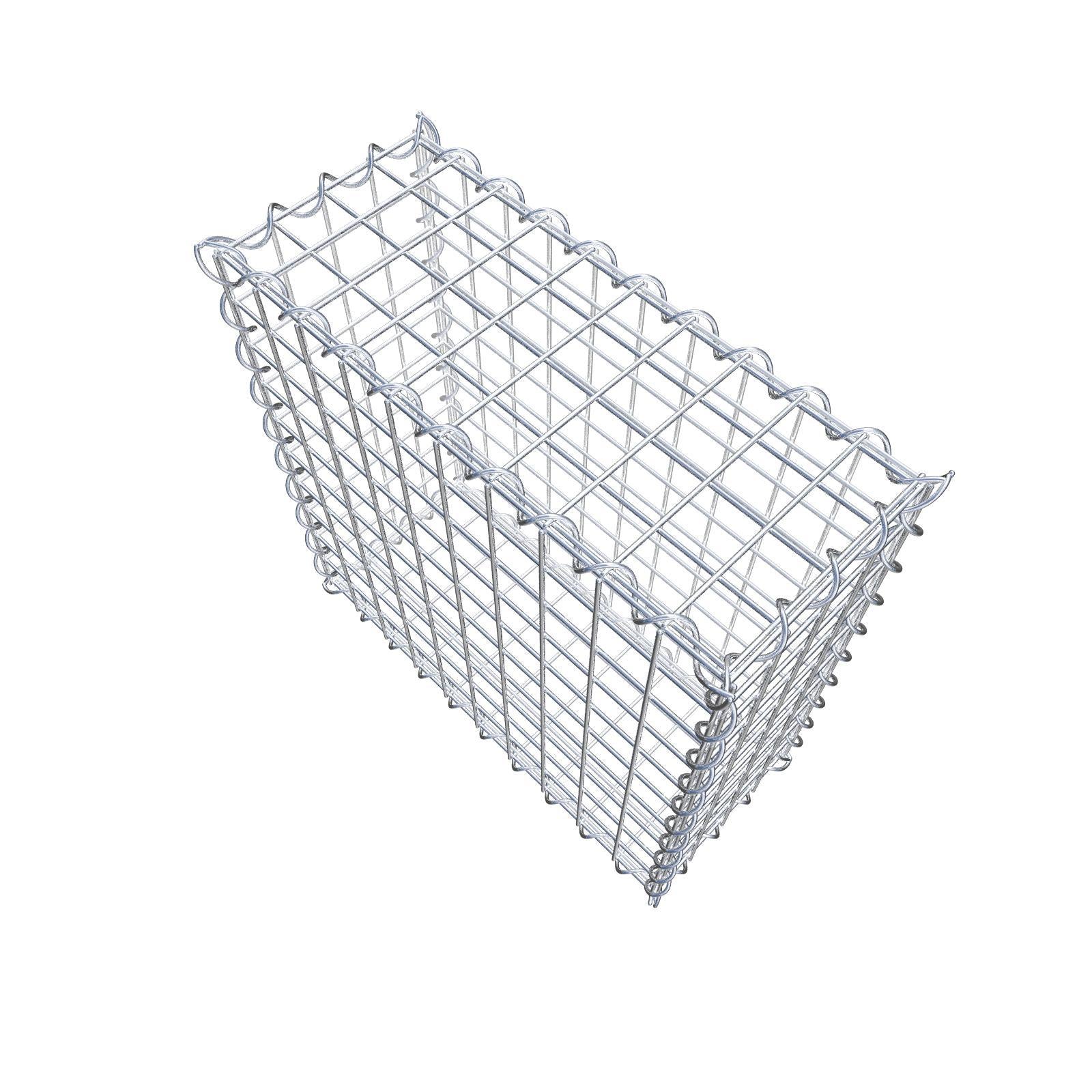 Schanskorf 50 cm x 50 cm x 20 cm (L x H x D), maaswijdte 5 cm x 5 cm, spiraalvormig
