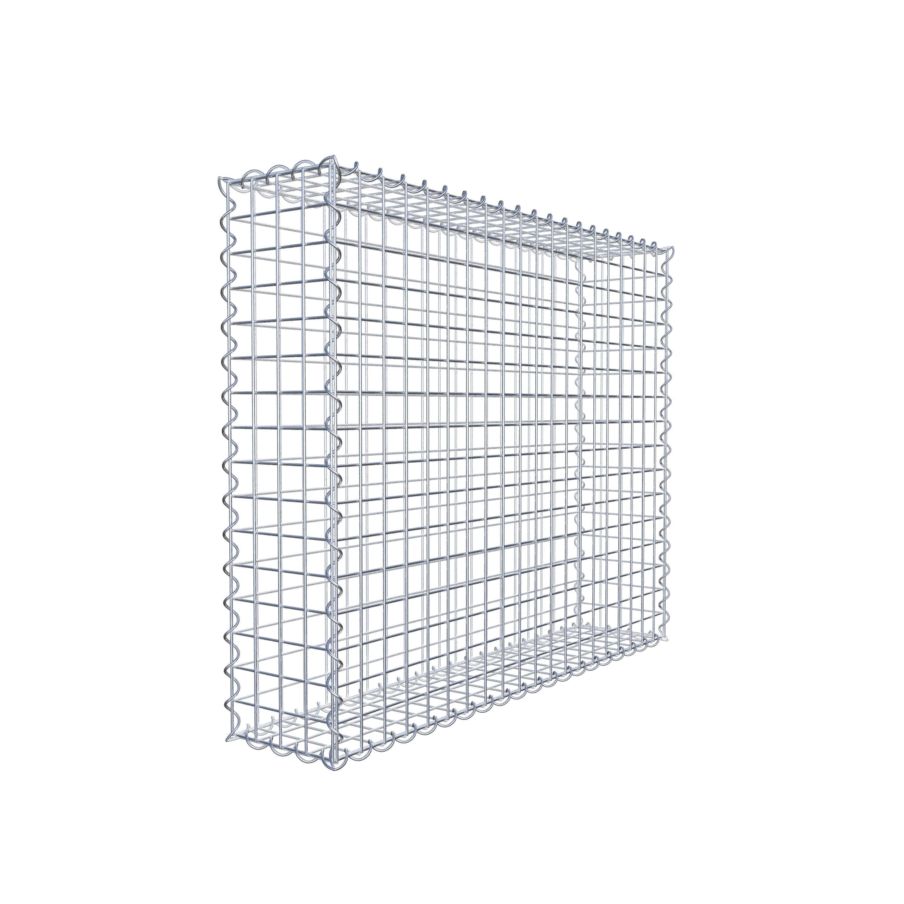 Schanskorf 100 cm x 80 cm x 20 cm (L x H x D), maaswijdte 5 cm x 5 cm, spiraalvormig