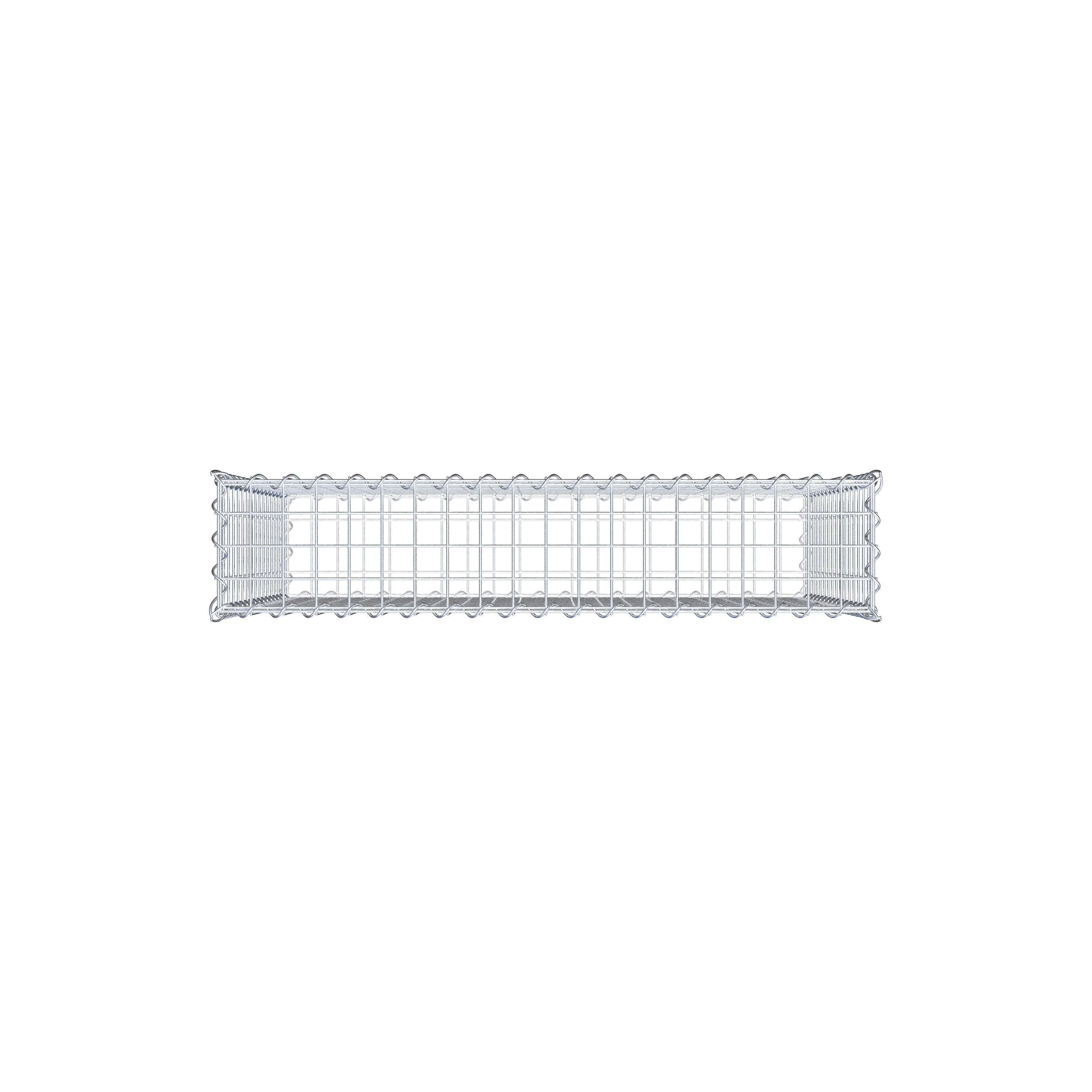 Schanskorf 100 cm x 80 cm x 20 cm (L x H x D), maaswijdte 5 cm x 5 cm, spiraalvormig