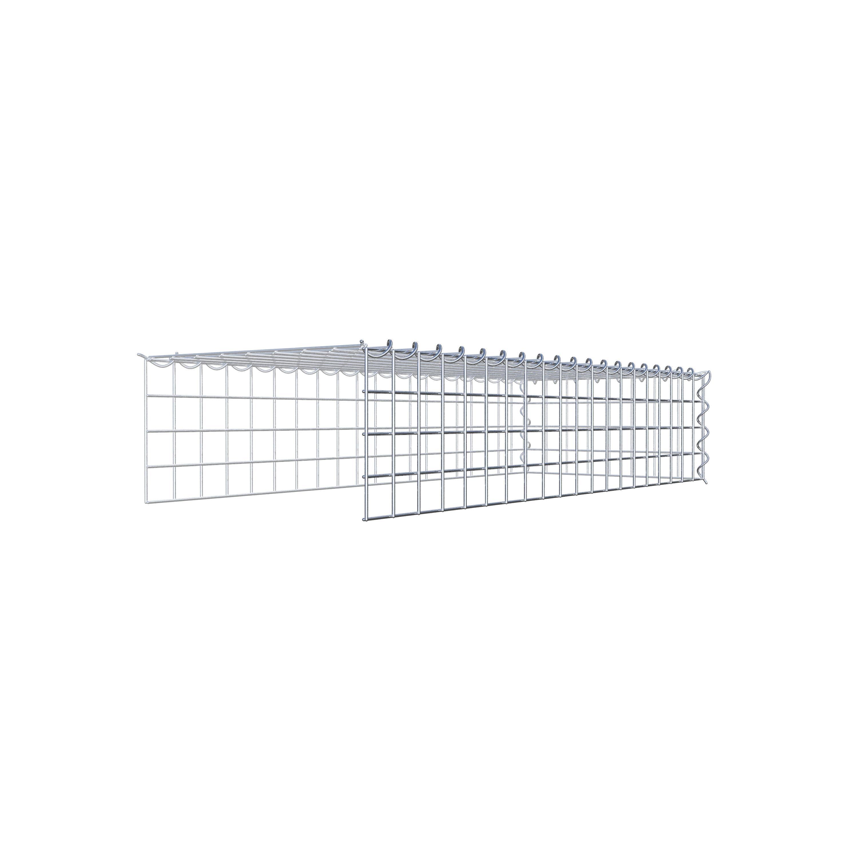 Gabion rapporté type 4 100 cm x 20 cm x 40 cm (L x H x P), mailles 5 cm x 5 cm, spirale