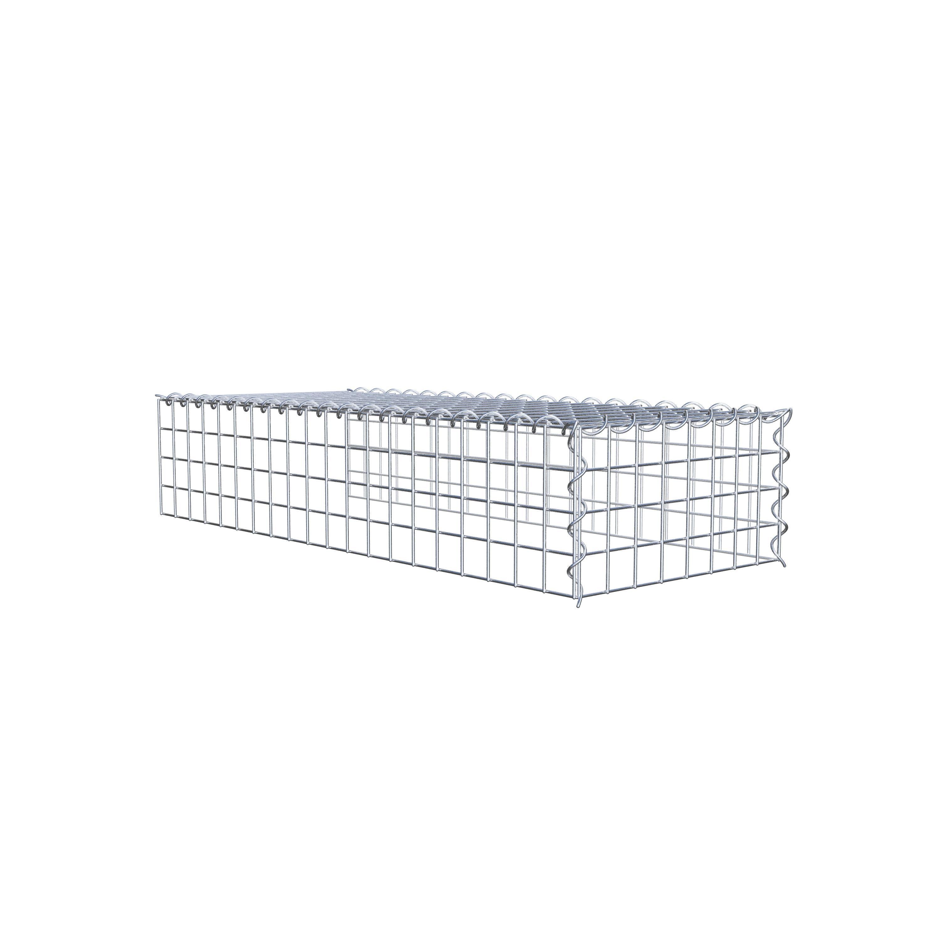 Gabion rapporté type 4 100 cm x 20 cm x 40 cm (L x H x P), mailles 5 cm x 5 cm, spirale