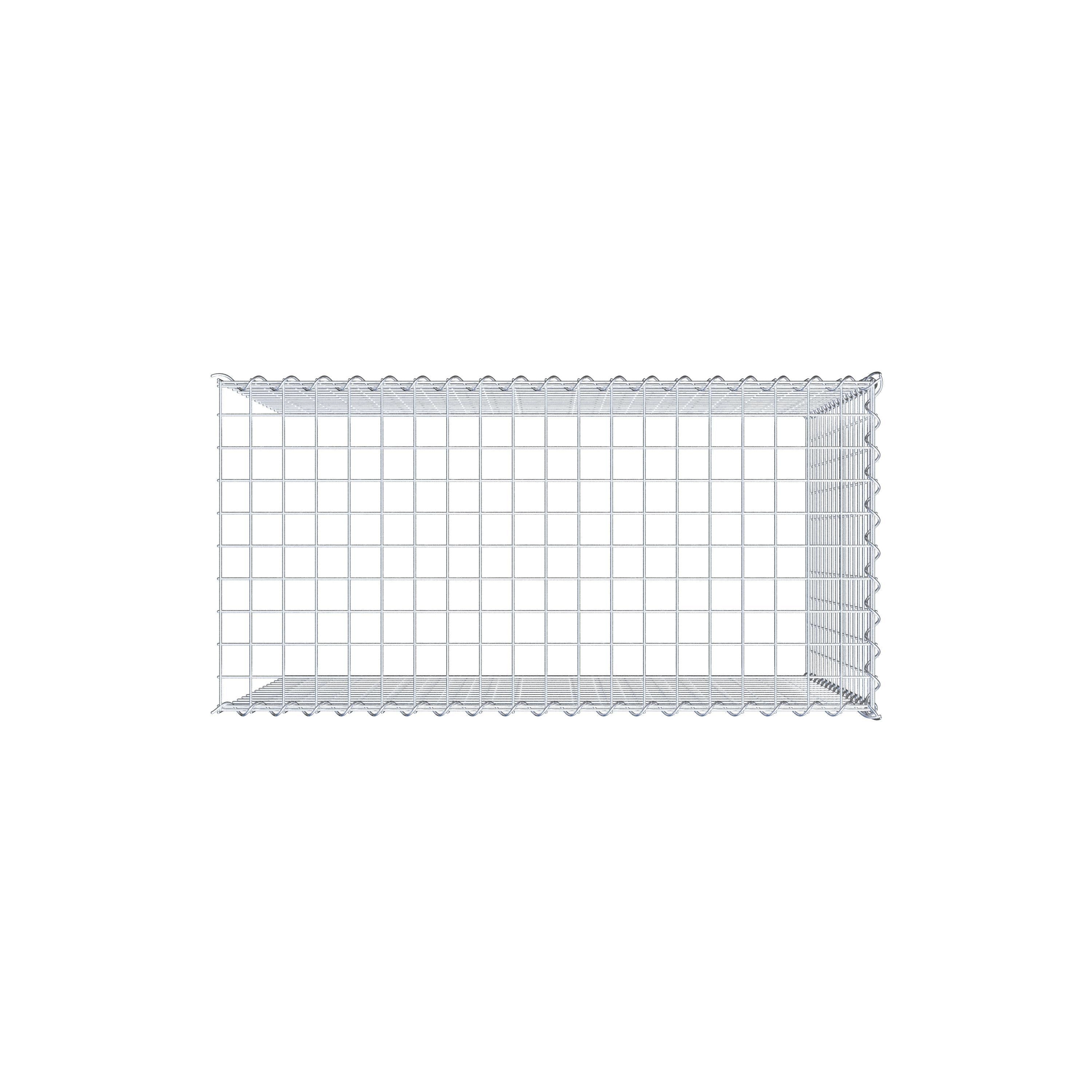 Add-on schanskorf type 4 100 cm x 80 cm x 50 cm (L x H x D), maaswijdte 5 cm x 5 cm, spiraalvormig