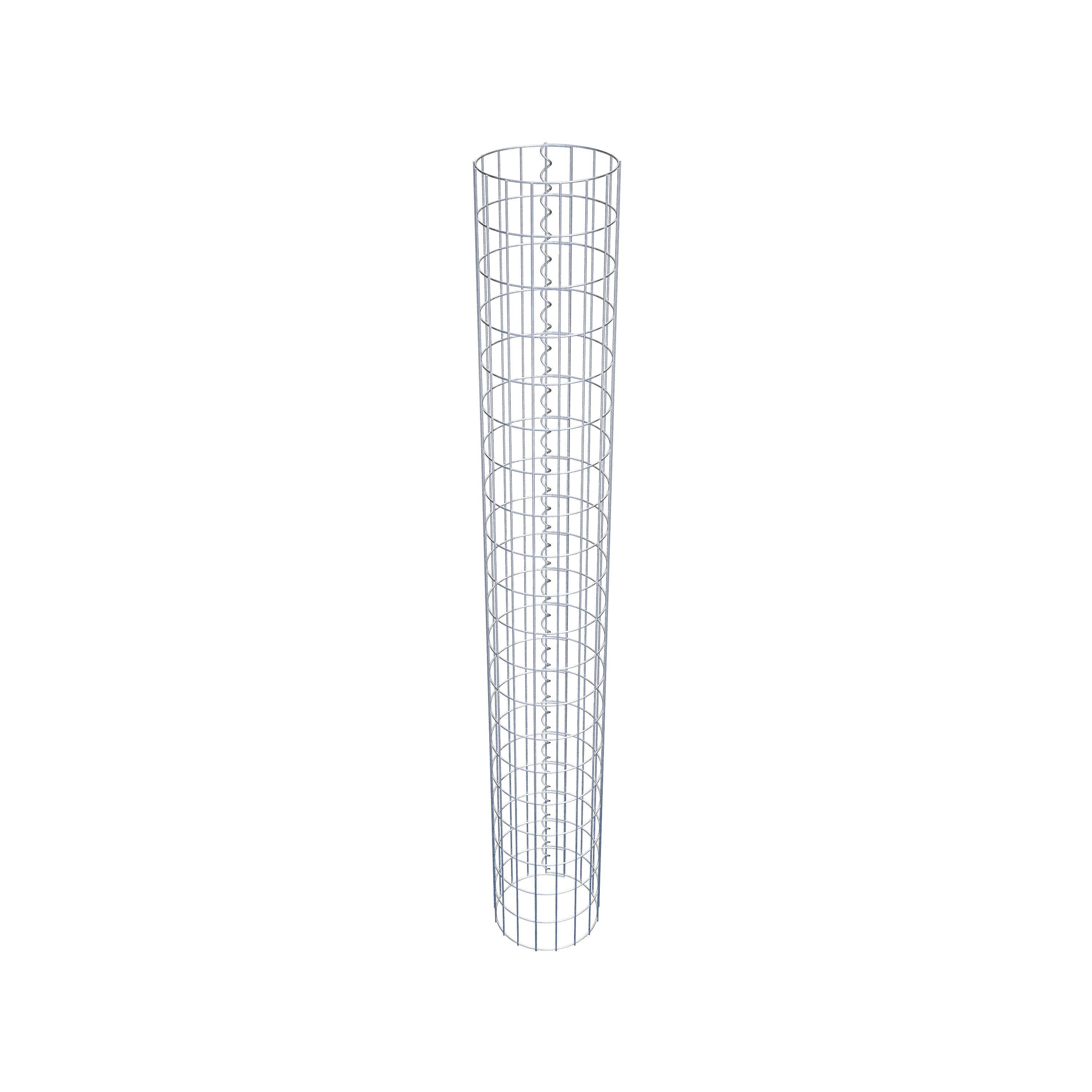 Coluna de gabião com diâmetro de 27 cm, malha redonda de 5 x 10 cm
