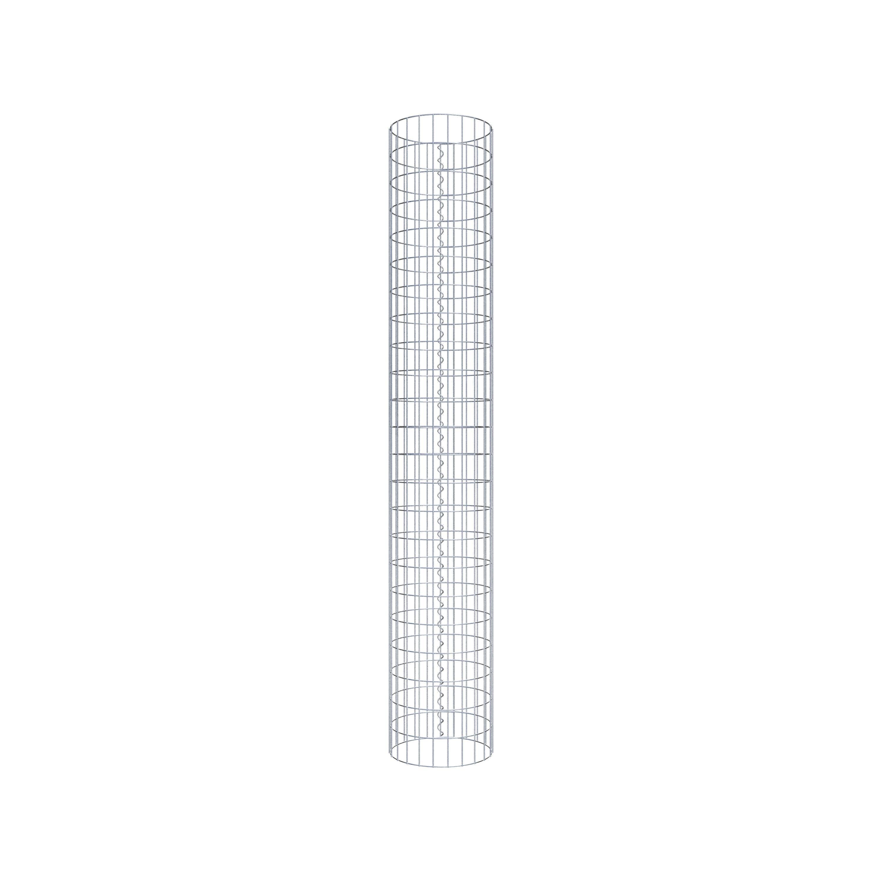 Coluna de gabião redonda 37 cm de diâmetro, 230 cm de altura, malhagem 5 cm x 10 cm