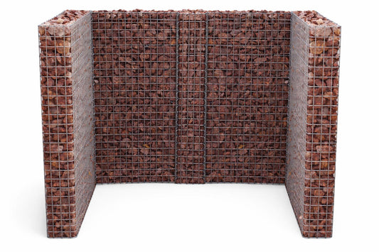 Gabionen Mülltonnenbox für 2 Tonnen 60120 l, 115 cm Höhe