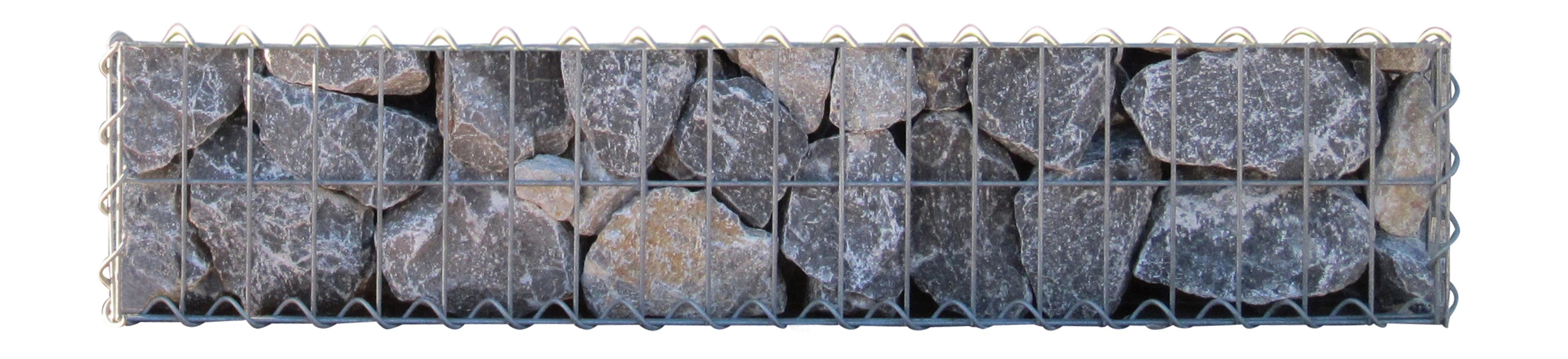 Gabião 100 cm x 20 cm x 30 cm (C x A x P), malhagem 5 cm x 10 cm, espiral