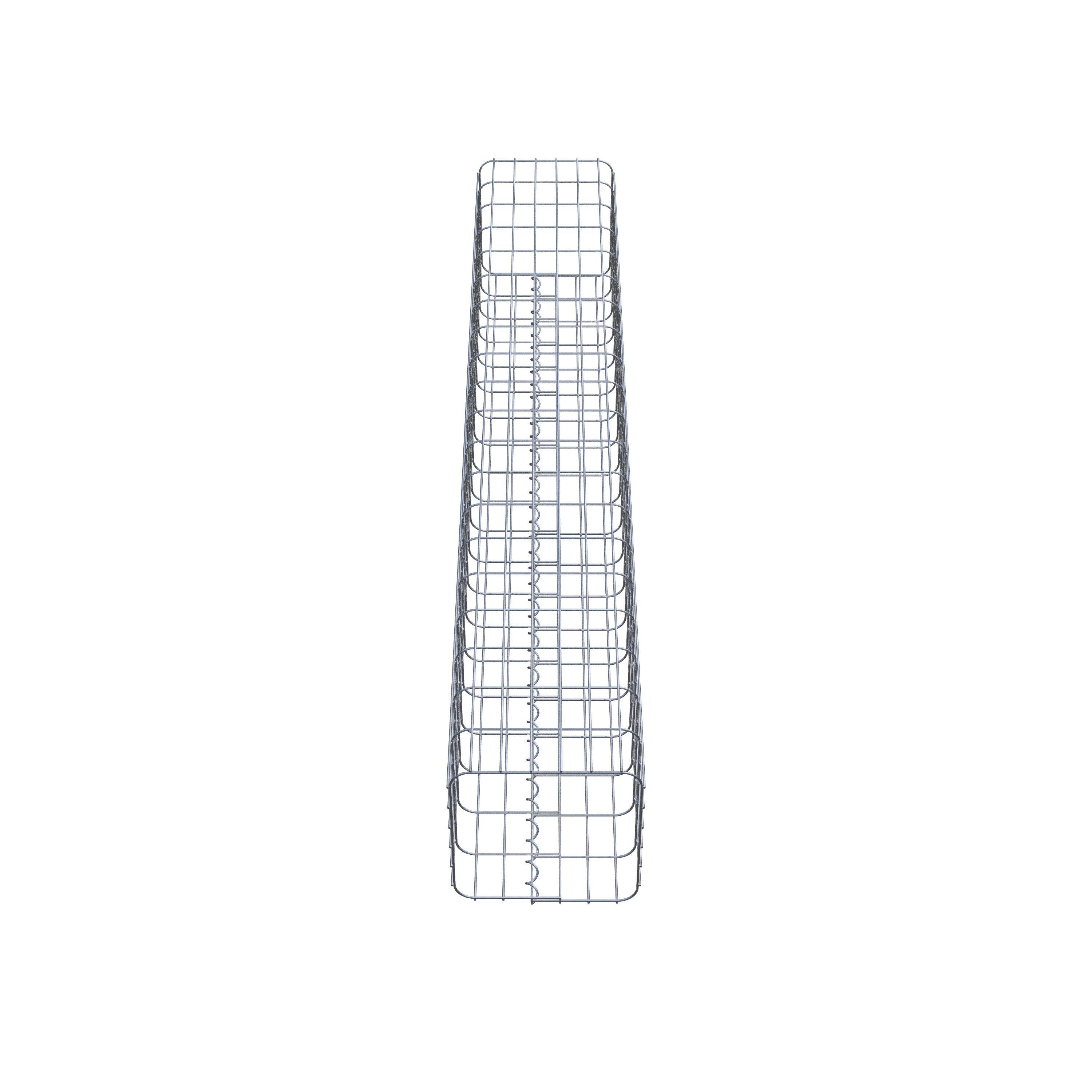 Colonna rettangolare in gabbione zincato a caldo, 32 cm x 32 cm, 200 cm di altezza, MW 5 x 10 cm