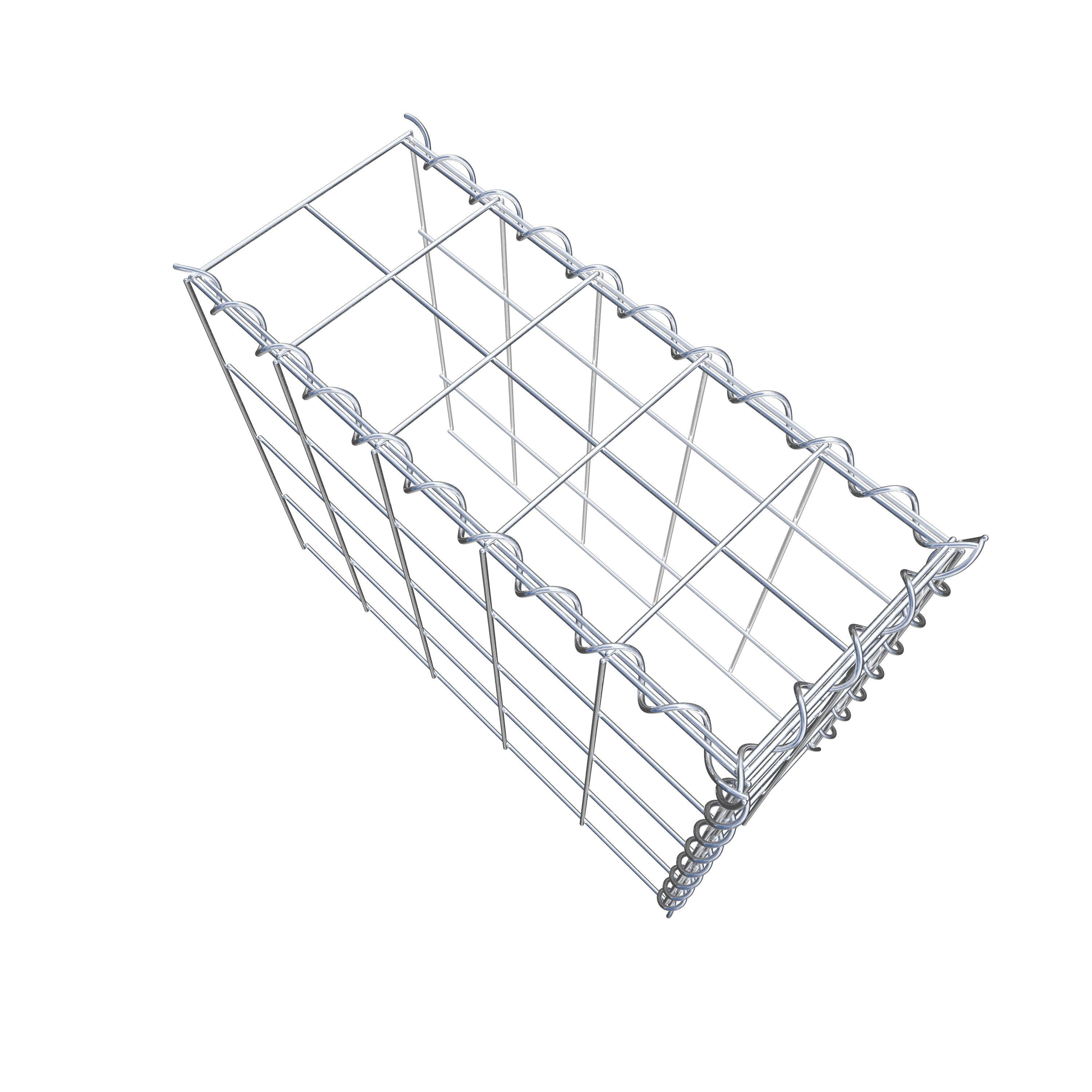 Add-on schanskorf type 4 50 cm x 40 cm x 20 cm (L x H x D), maaswijdte 10 cm x 10 cm, spiraalvormig