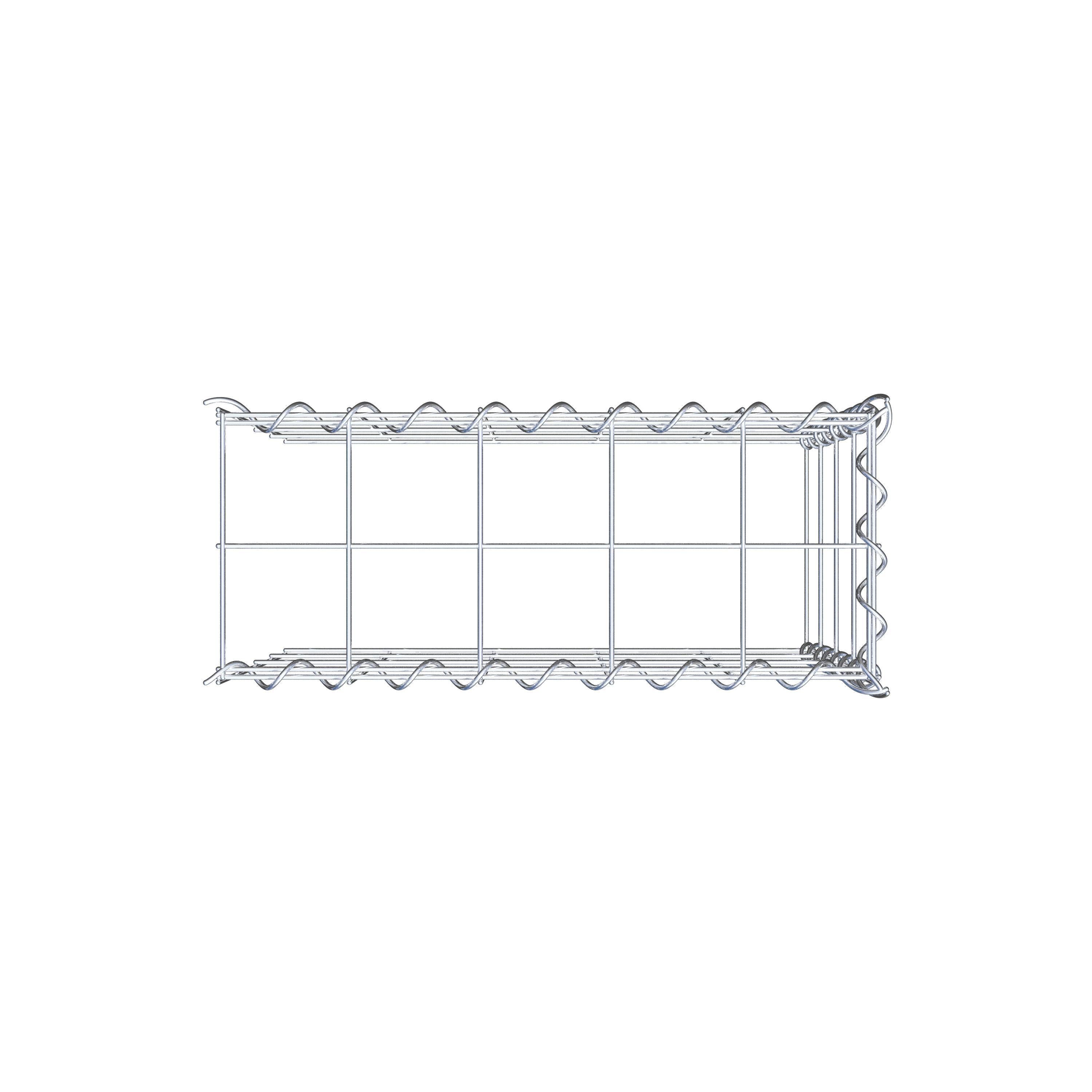 Add-on schanskorf type 4 50 cm x 40 cm x 20 cm (L x H x D), maaswijdte 10 cm x 10 cm, spiraalvormig
