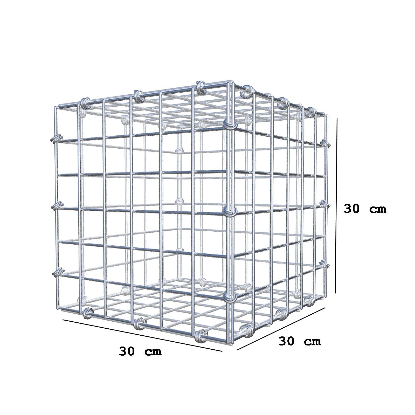 Schanskorf 30 cm x 30 cm x 30 cm (L x H x D), maaswijdte 5 x 5 cm, spiraalring