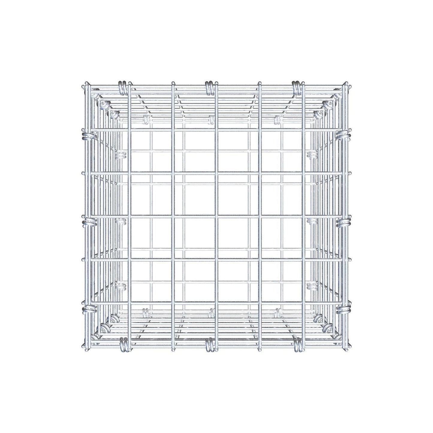 Gabion 30 cm x 30 cm x 30 cm (L x H x D), maskestørrelse 5 x 5 cm, spiralring