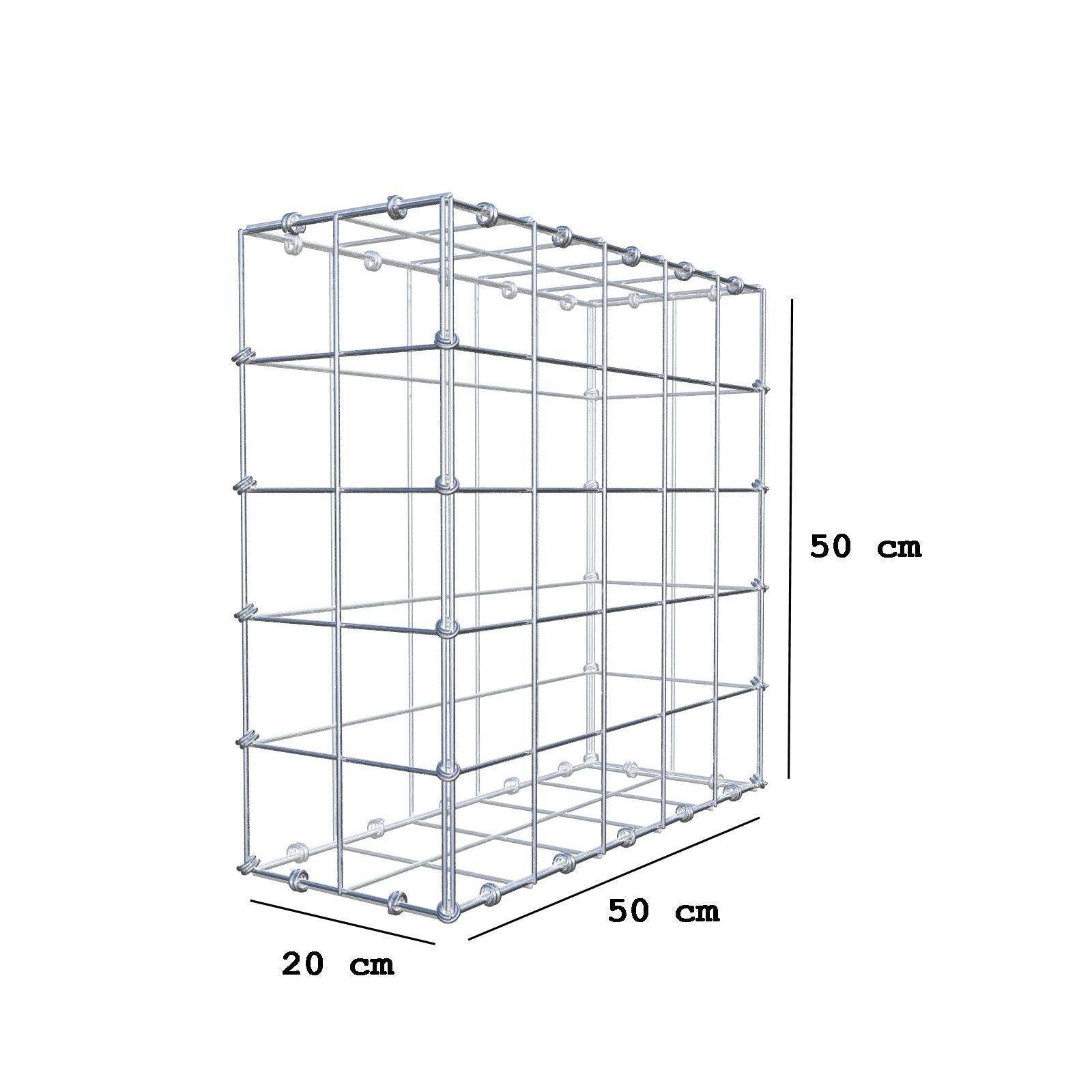 Schanskorf 50 cm x 50 cm x 20 cm (L x H x D), maaswijdte 10 x 10 cm, spiraalring