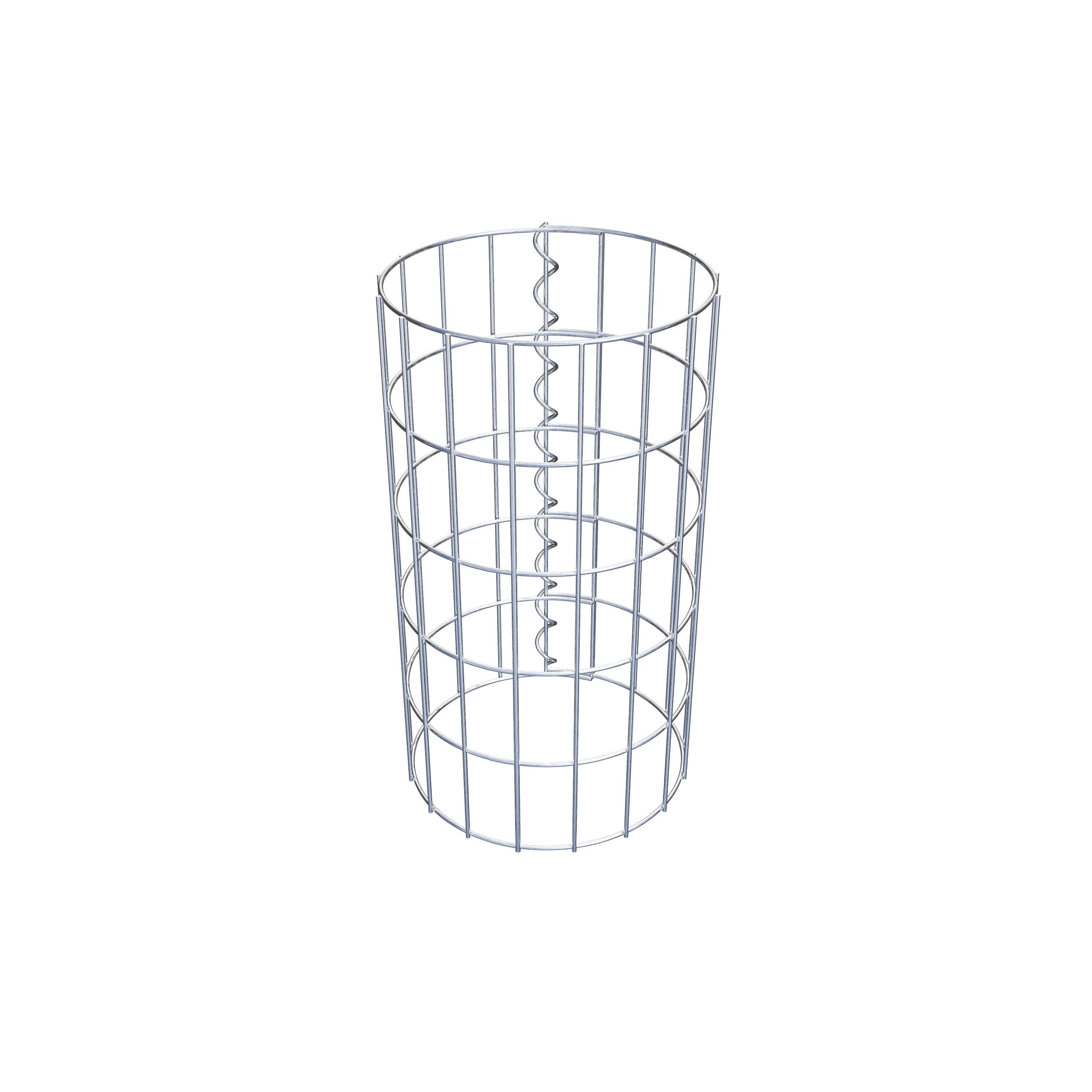 Coluna de gabião com diâmetro de 27 cm, malha redonda de 5 x 10 cm