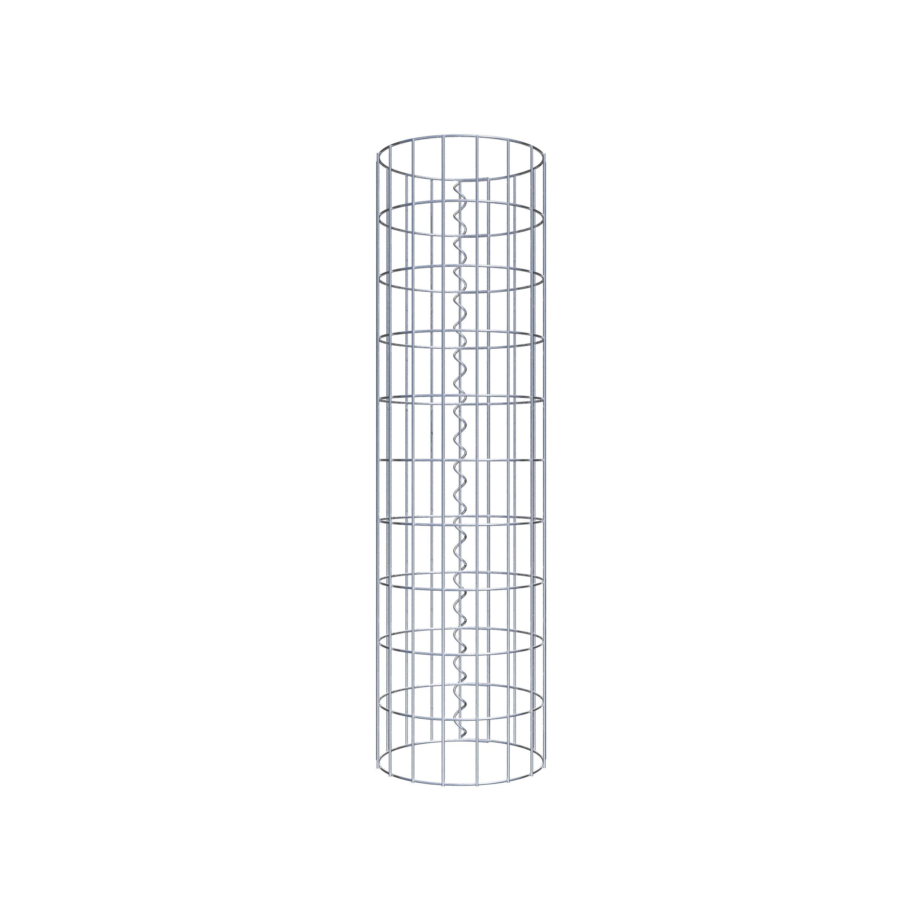 Coluna de gabião com diâmetro de 27 cm, malha redonda de 5 x 10 cm