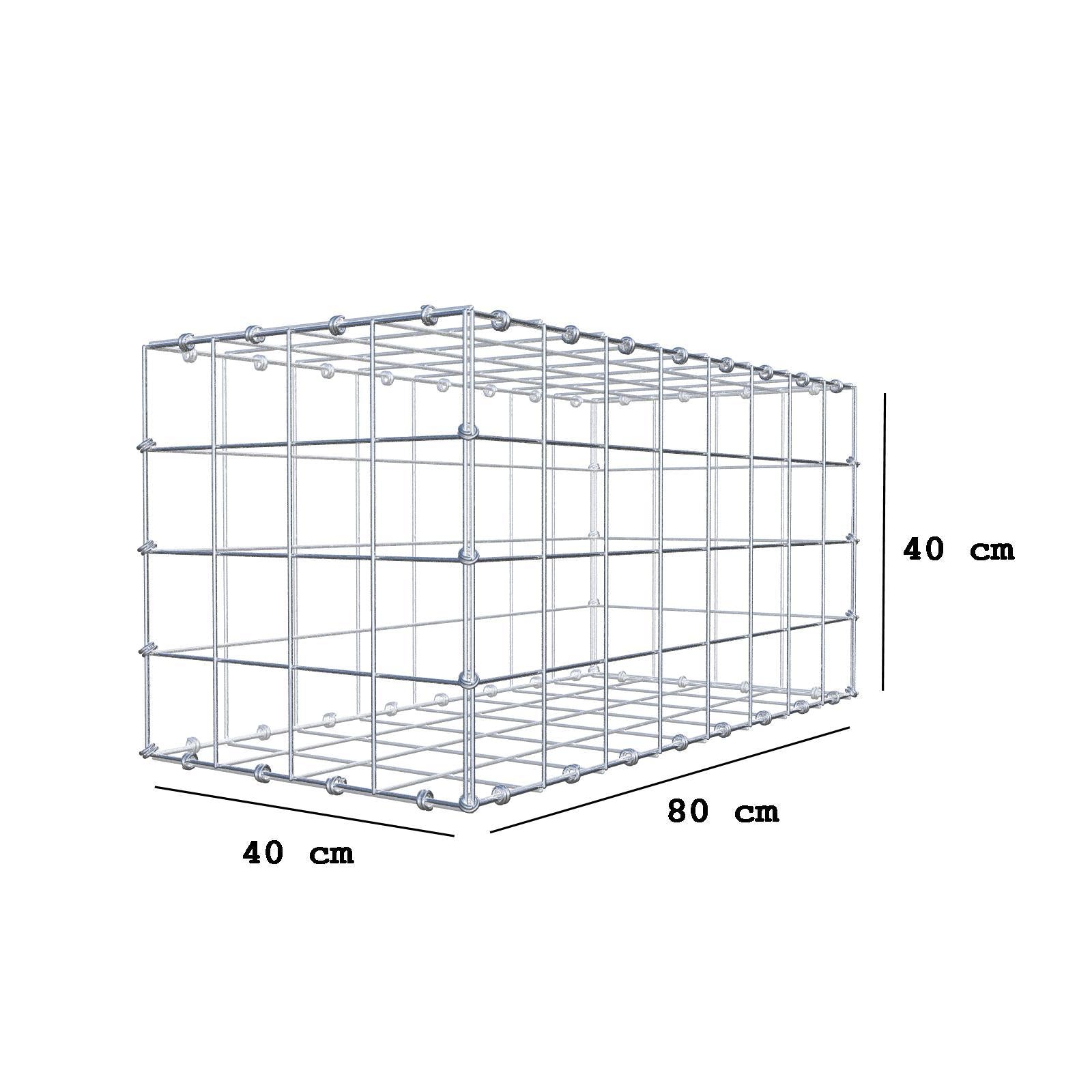 Gabbione 80 cm x 40 cm x 40 cm (L x H x P), maglia 10 x 10 cm, anello a spirale