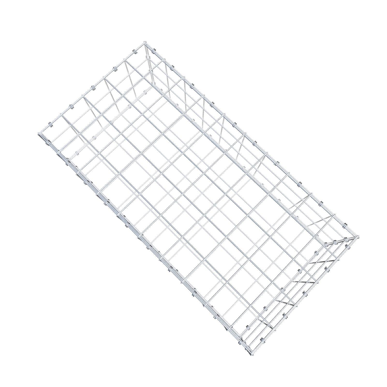 Gabbione 100 cm x 30 cm x 50 cm (L x H x P), maglia 10 x 10 cm, anello a spirale