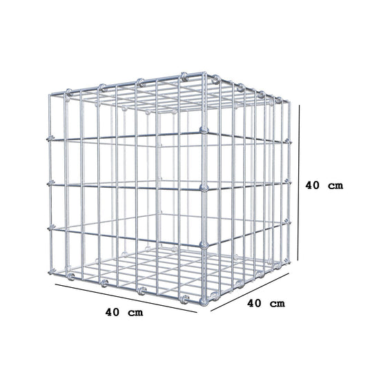 Gabion 40 cm x 40 cm x 40 cm (L x H x P), mailles 5 x 10 cm, anneau en spirale