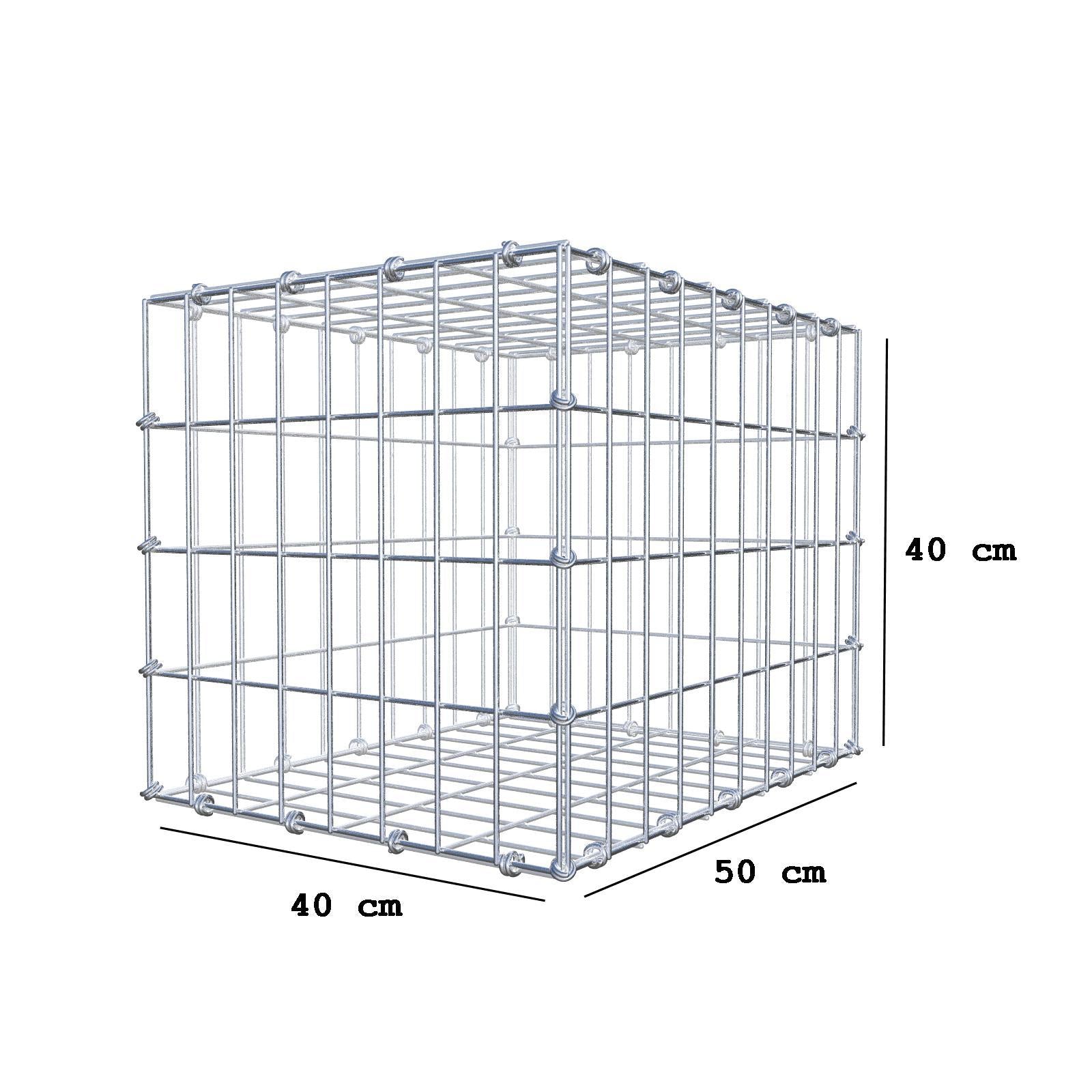 Gabbione 50 cm x 40 cm x 40 cm (L x H x P), maglia 5 x 10 cm, anello a spirale