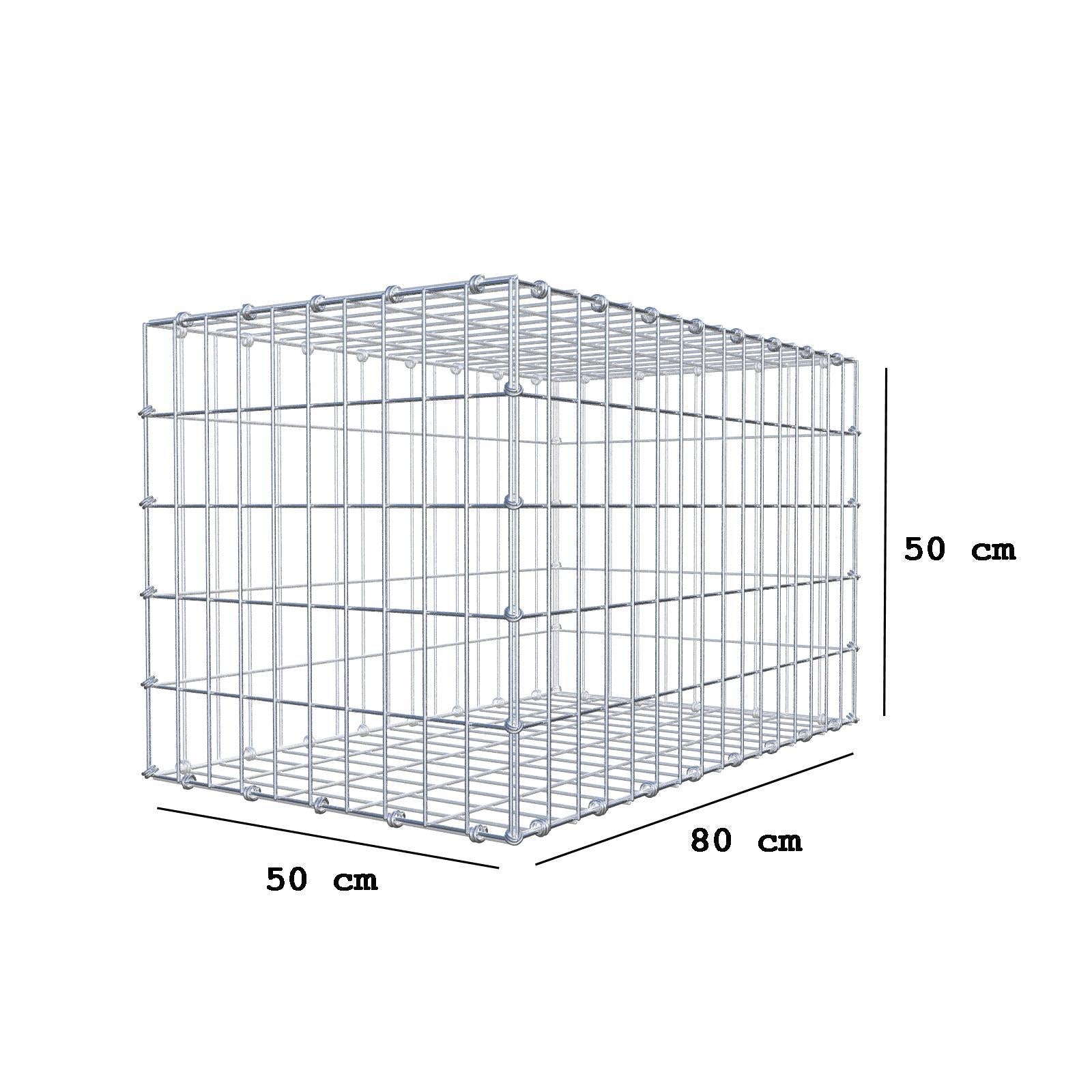 Schanskorf 80 cm x 50 cm x 50 cm (L x H x D), maaswijdte 5 x 10 cm, spiraalring