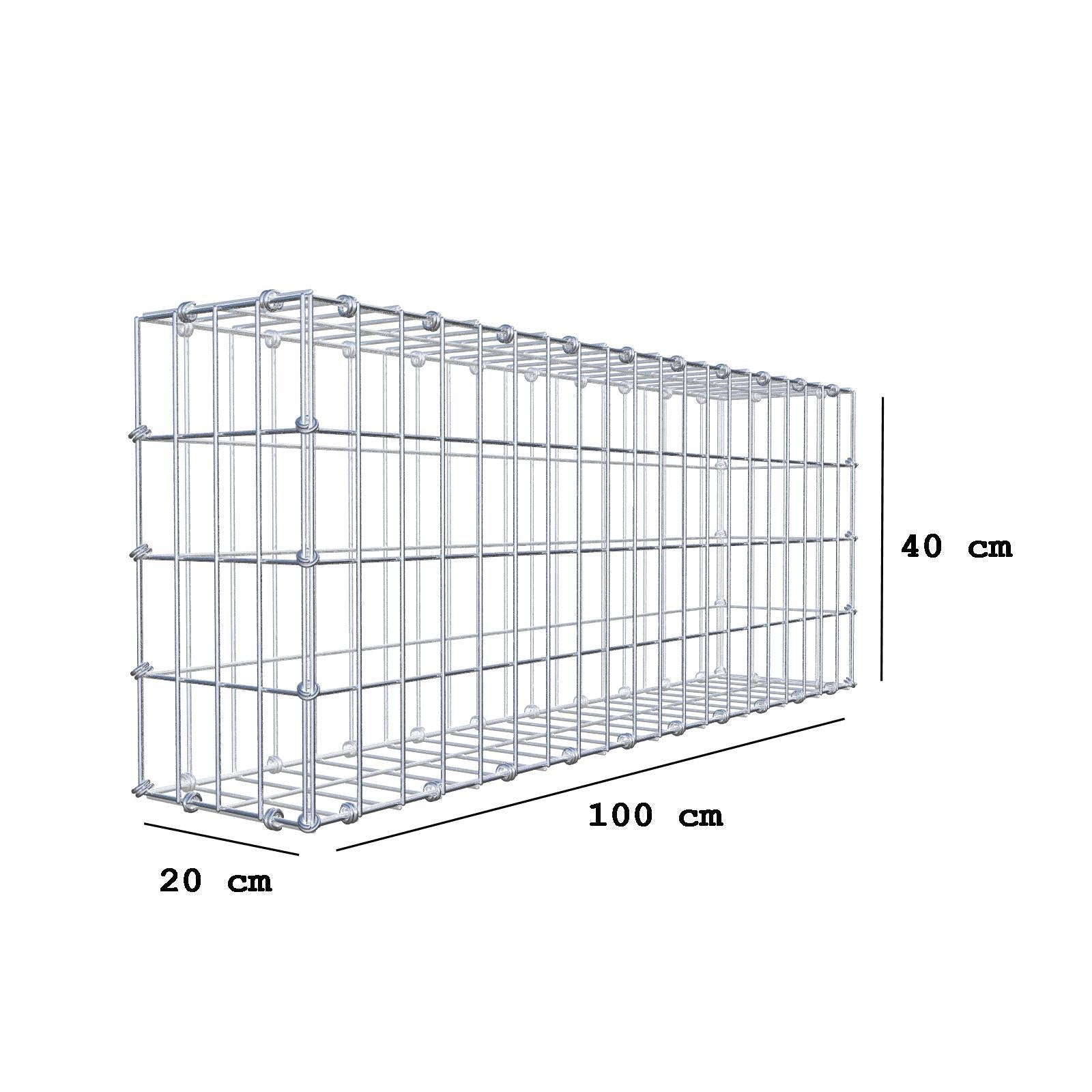 Schanskorf 100 cm x 40 cm x 20 cm (L x H x D), maaswijdte 5 x 10 cm, spiraalring