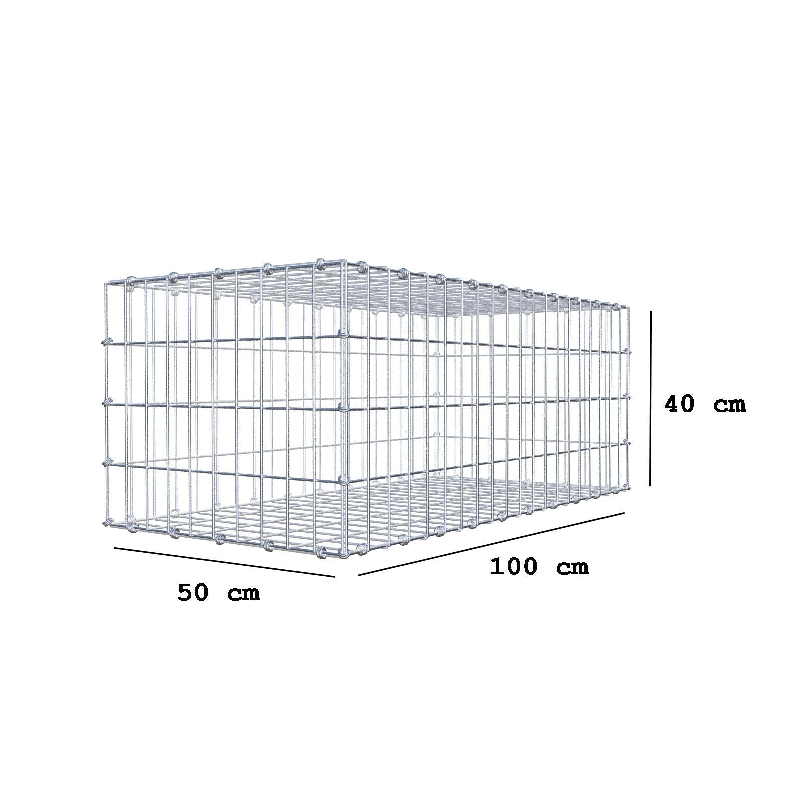 Schanskorf 100 cm x 40 cm x 50 cm (L x H x D), maaswijdte 5 x 10 cm, spiraalring