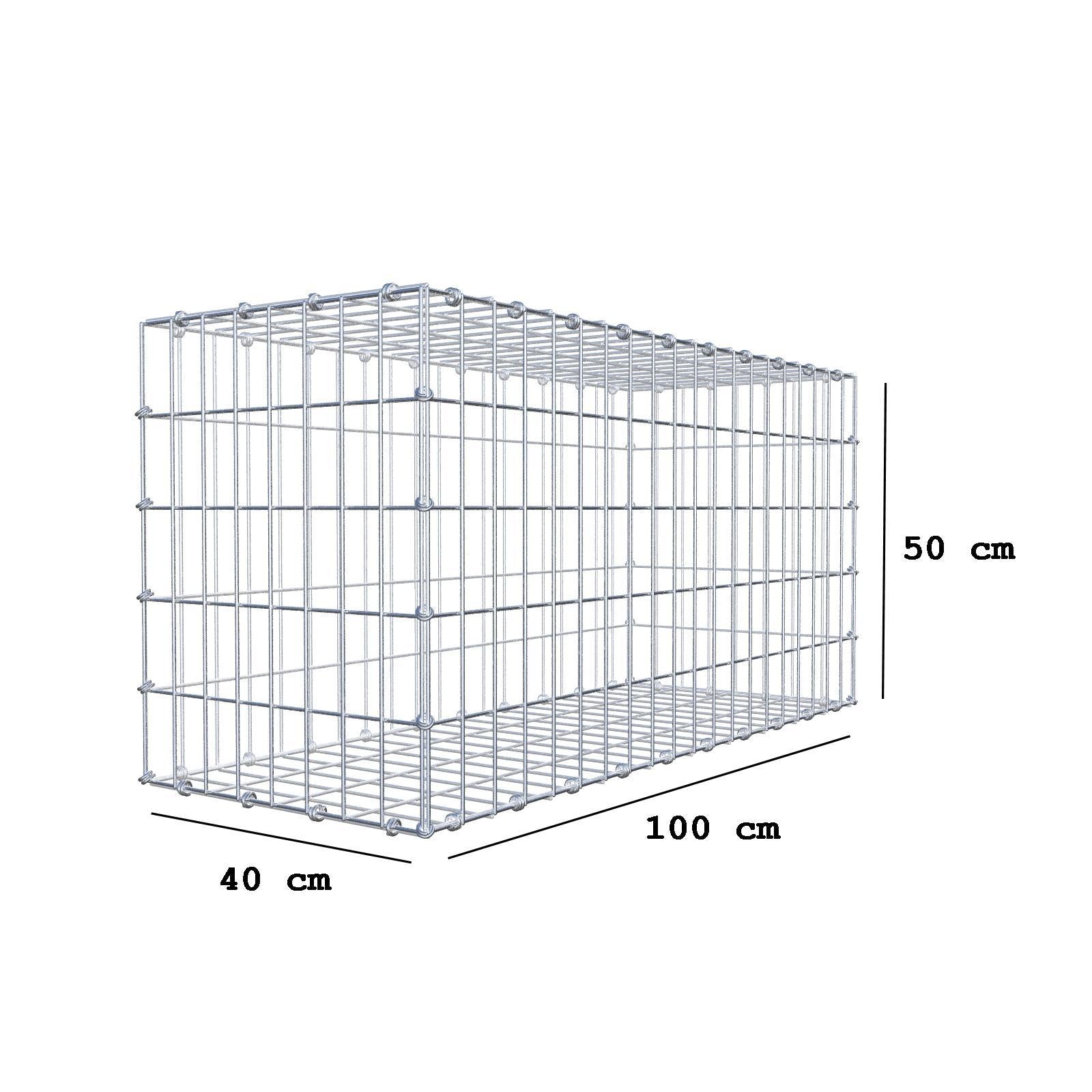 Schanskorf 100 cm x 50 cm x 40 cm (L x H x D), maaswijdte 5 x 10 cm, spiraalring