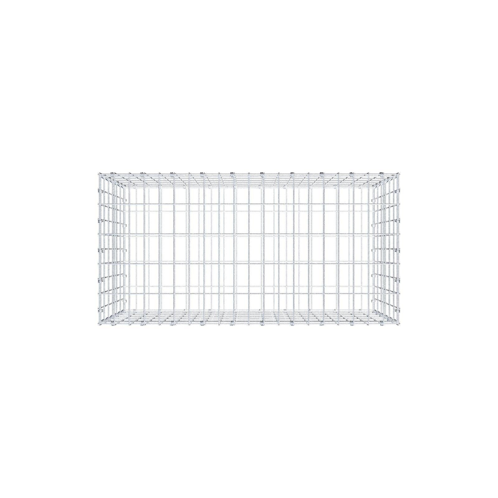 Schanskorf 100 cm x 60 cm x 50 cm (L x H x D), maaswijdte 5 x 10 cm, spiraalring