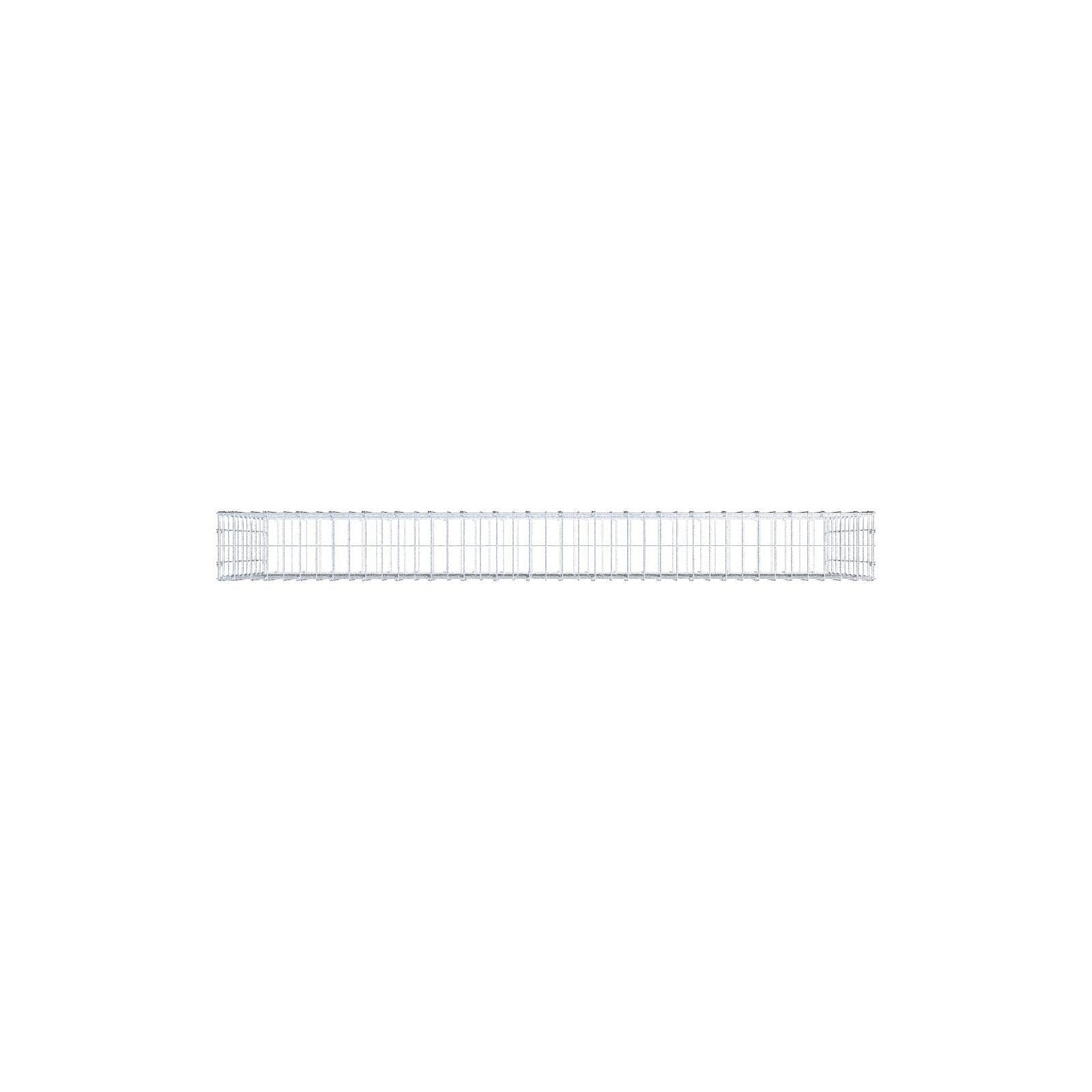 Gabione 200 cm x 100 cm x 20 cm (L x H x T), Maschenweite 5 x 10 cm, Spiralring