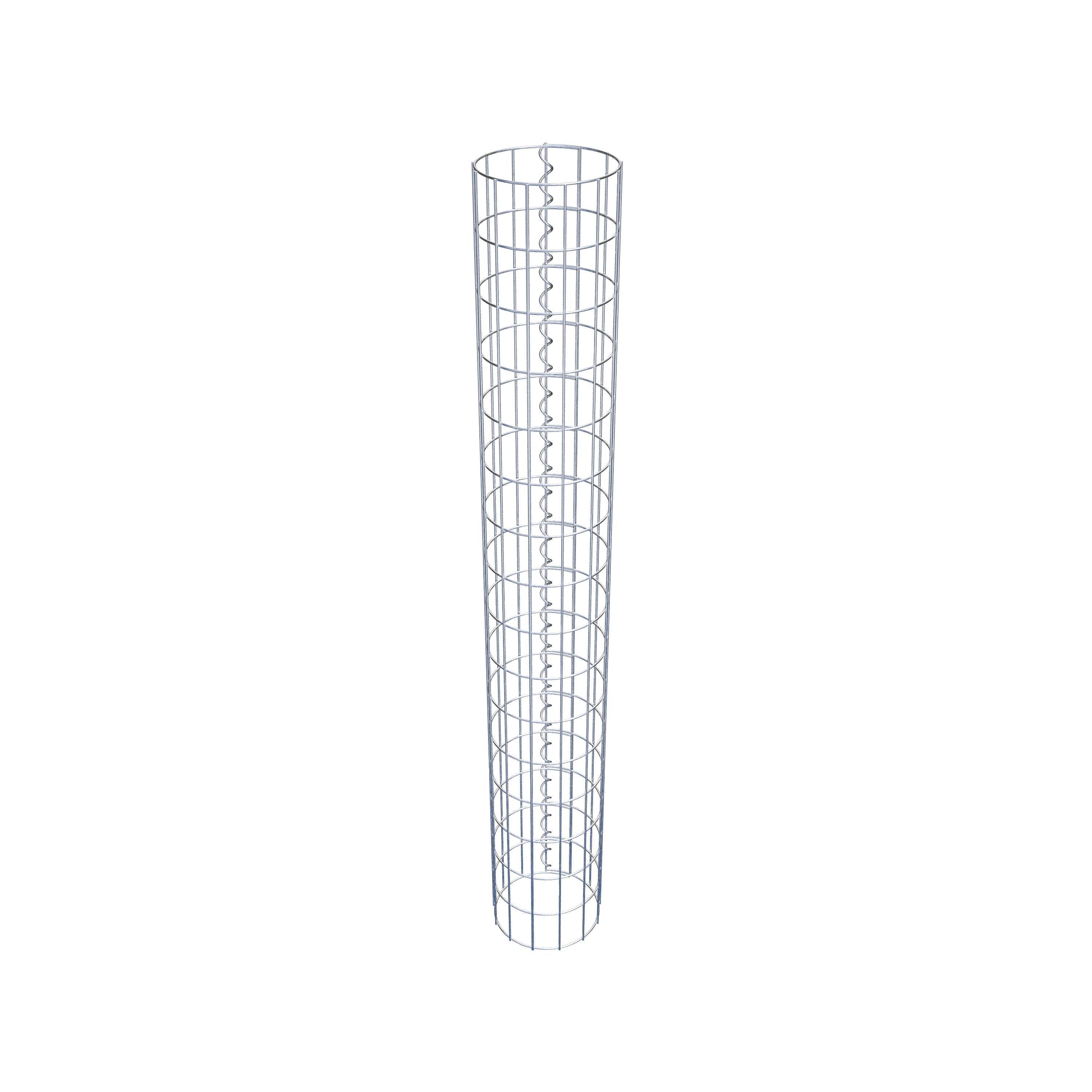Schanskorfzuil rond 22 cm diameter, 160 cm hoogte, maaswijdte 5 cm x 10 cm